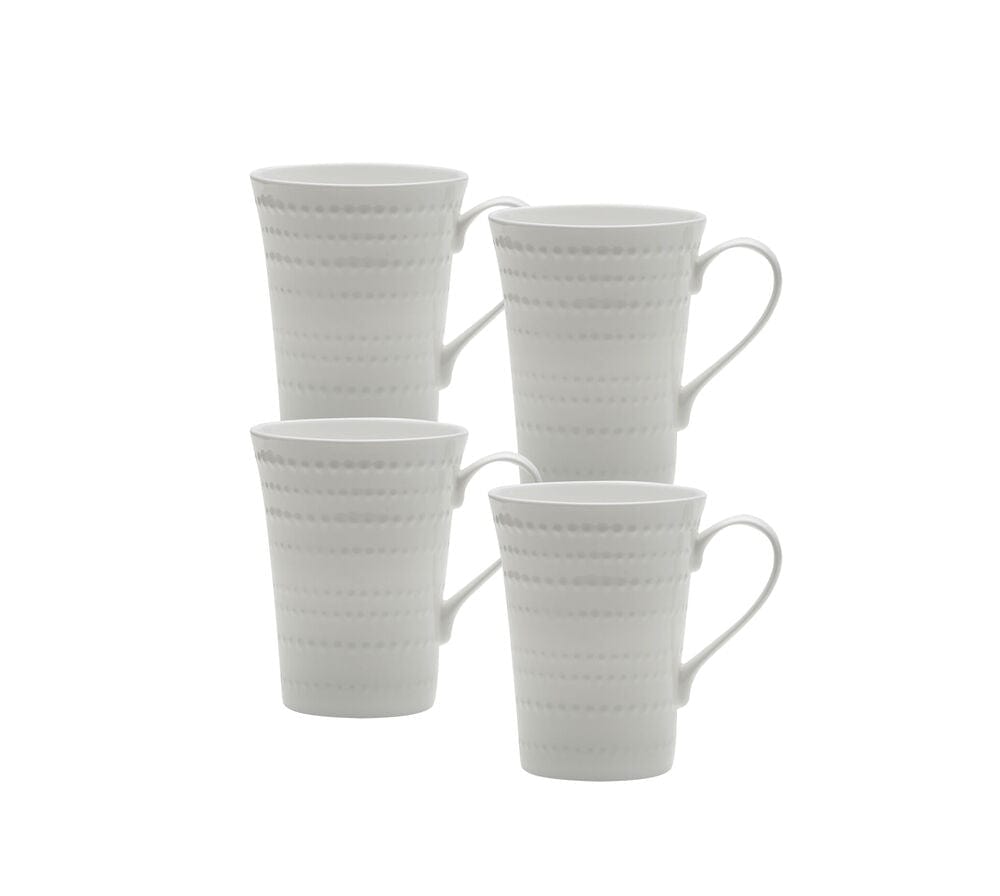 Nellie Set of 4 Coffee Mugs - Ceramic Tea Cups with Handle for Home, Office & Gifts | Perfect for Hot Beverages, Soups & Desserts