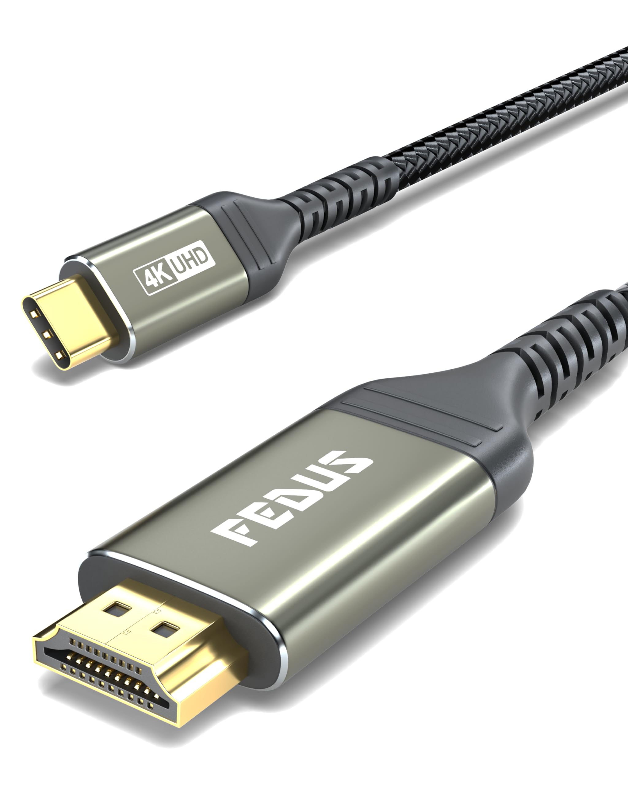 FEDUS USB C to HDMI Cable 3M (10ft) 4K@60Hz Type-C to HDMI Adapter - Thunderbolt 3/4 Compatible for MacBook, iPad Pro, Chromebook, Laptop, TV, Monitor - Perfect for Home Office, Presentations & 4K Video Streaming