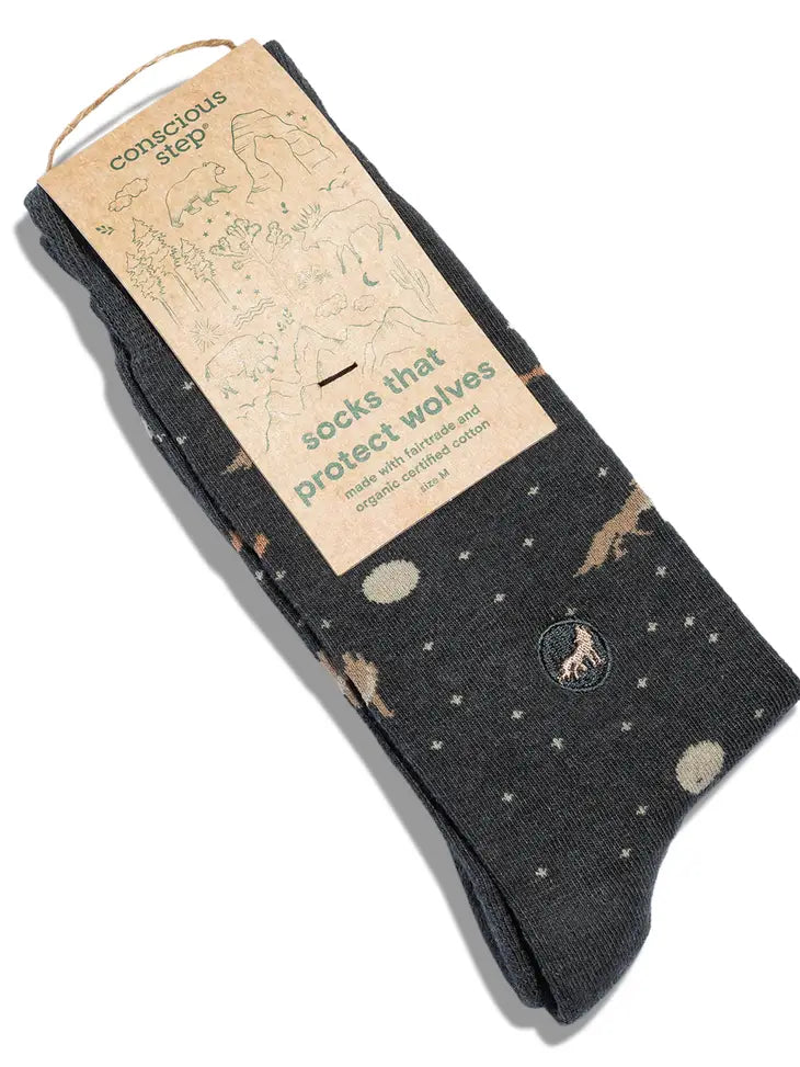 Warm & Durable Wolf Protection Socks - Eco-Friendly Wildlife Support Socks for Hiking, Outdoor Adventures & Daily Wear