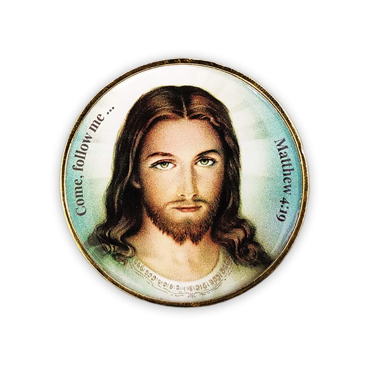 Bulk Pack of 10 Love of Jesus Religious Challenge Coins - Gold Rimmed Bible Verse Faith Tokens (Proverbs 3:5-6) - Inspirational God Gifts for Christian Men - Perfect for Church Events, Bible Study Groups & Faith-Based Encouragement
