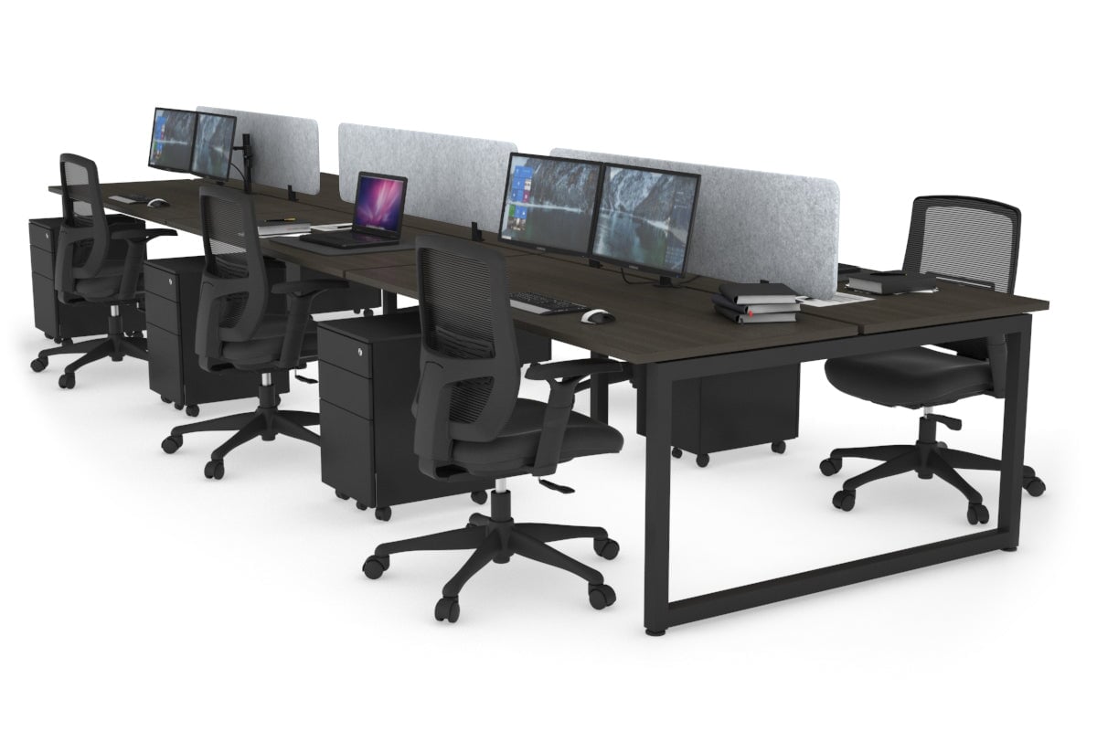 Quadro Loop Legs 6-Person Office Workstation Desk [1800L x 700W] - Modern Collaborative Workspace Solution for Team Projects & Open Office Layouts