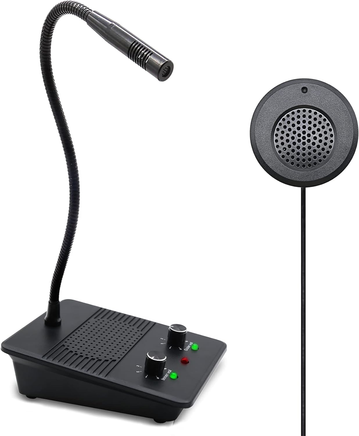ChunHee Dual-Way Window Intercom System with Anti-Interference Microphone & Speaker - Clear Communication for Bank, Office, Hospital & Business - Ideal for Secure Transactions, Customer Service & Healthcare Facilities