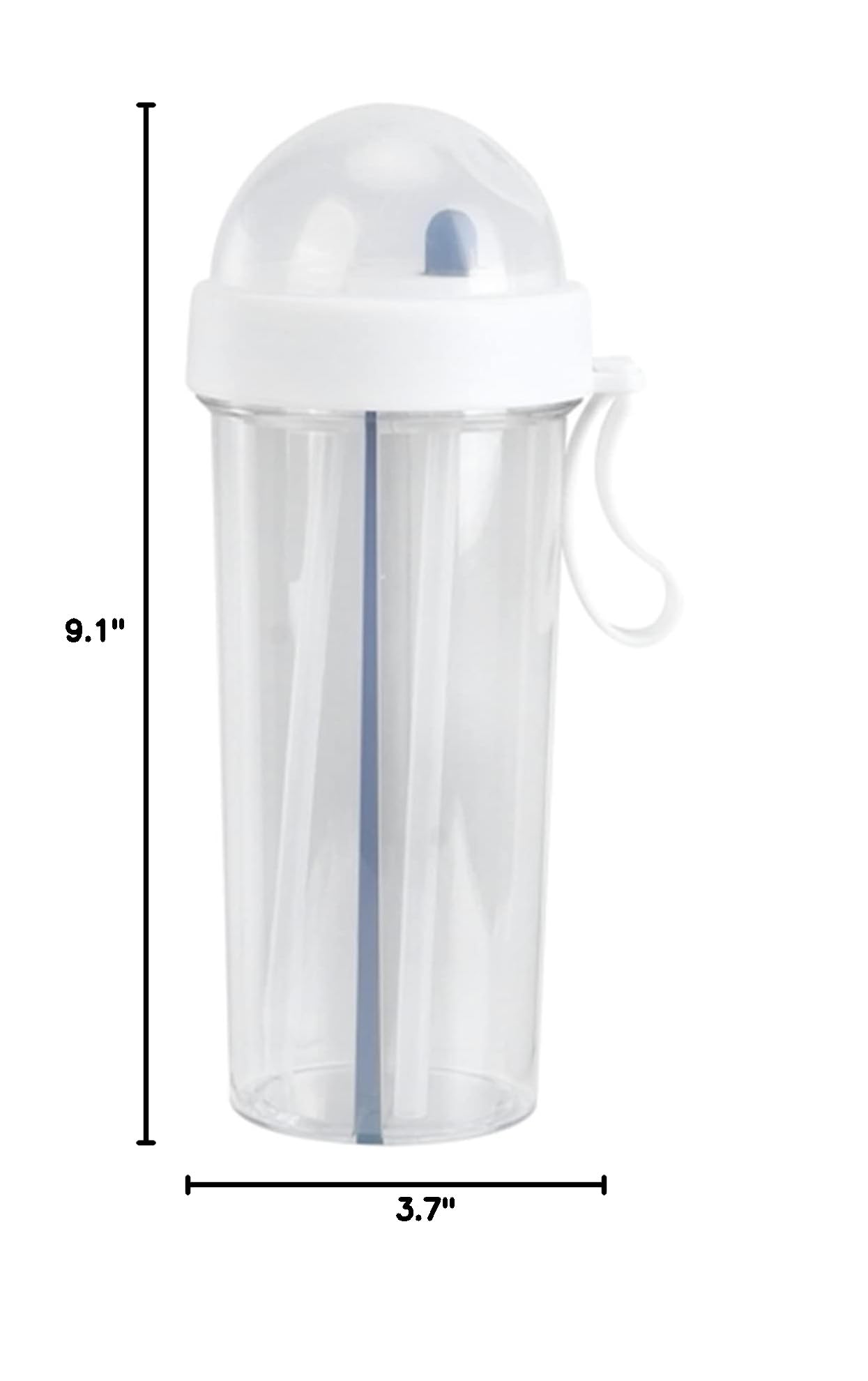 600ml Creative Straw Water Bottle - Insulated Stainless Steel Hydration Cup with Lid for Gym, Office & Outdoor Activities (White)