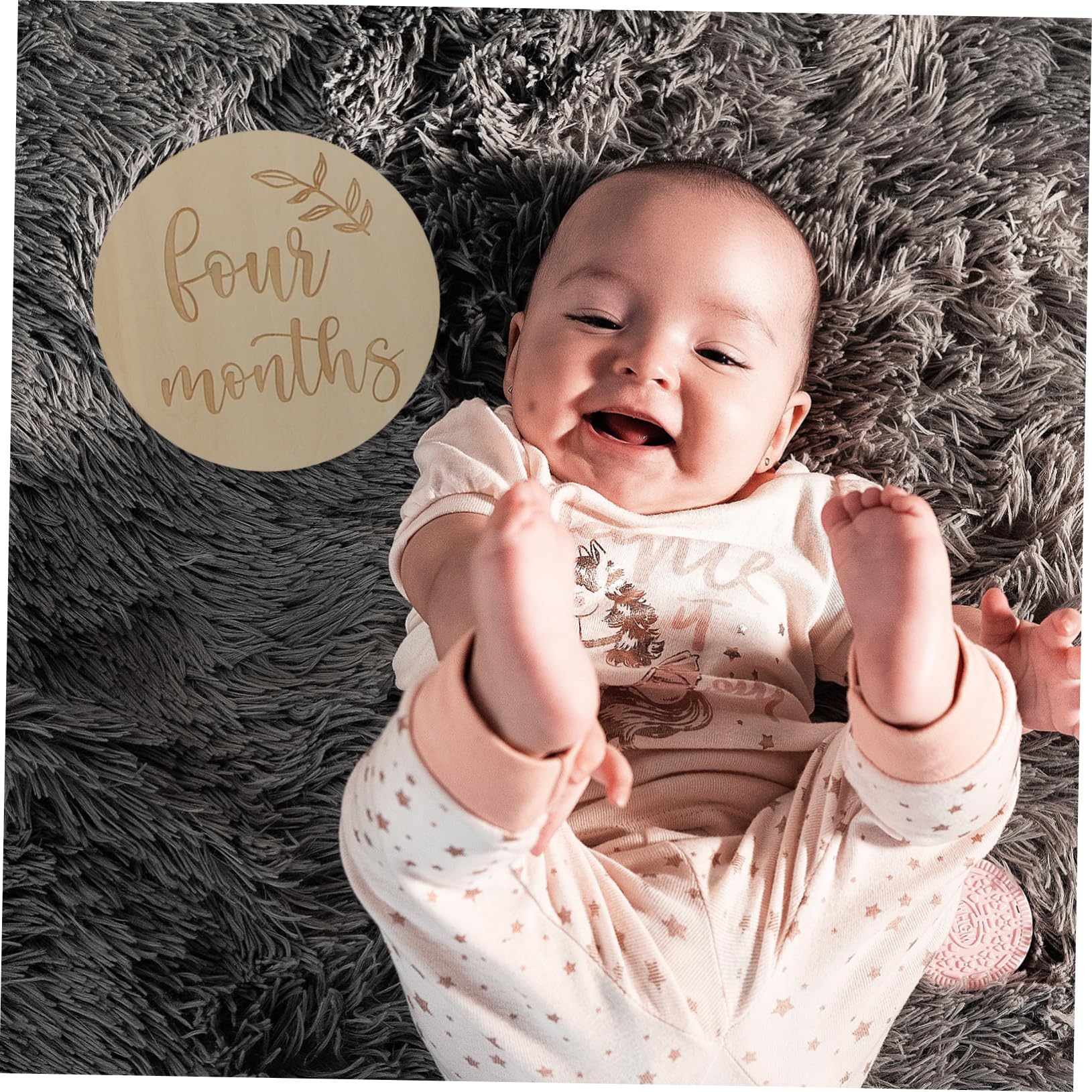 BIUDECO Wooden Baby Growth Tracker Set - Newborn Monthly Milestone Photo Cards for First Year - Perfect for Baby Showers, Nursery Decor & Monthly Photo Shoots