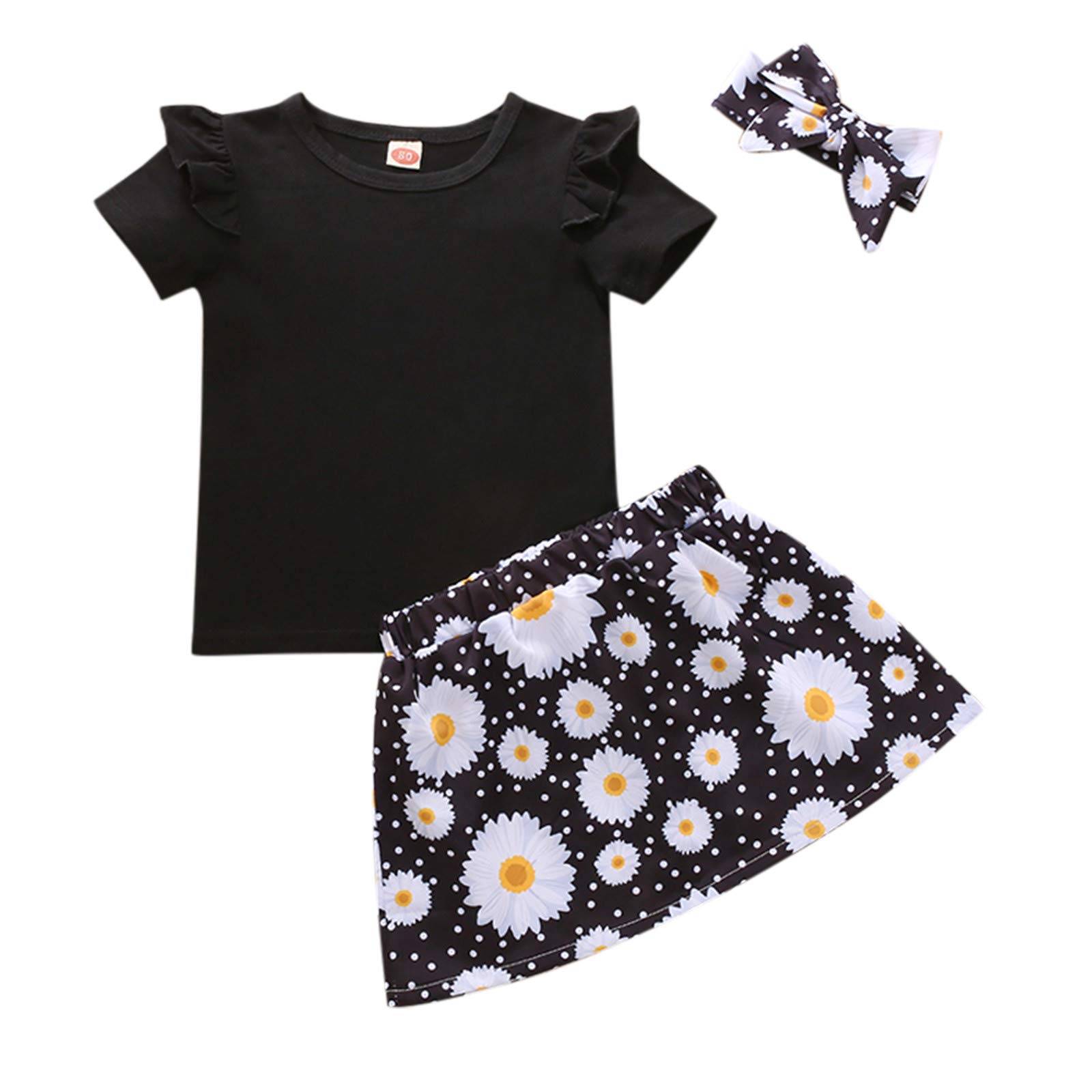 Twin Girl Baby Clothes Set - 3PCS Cotton Solid Color Tops & Outfits for Infant Girls | Soft Casual Wear for Playdates, Photoshoots & Daily Outings