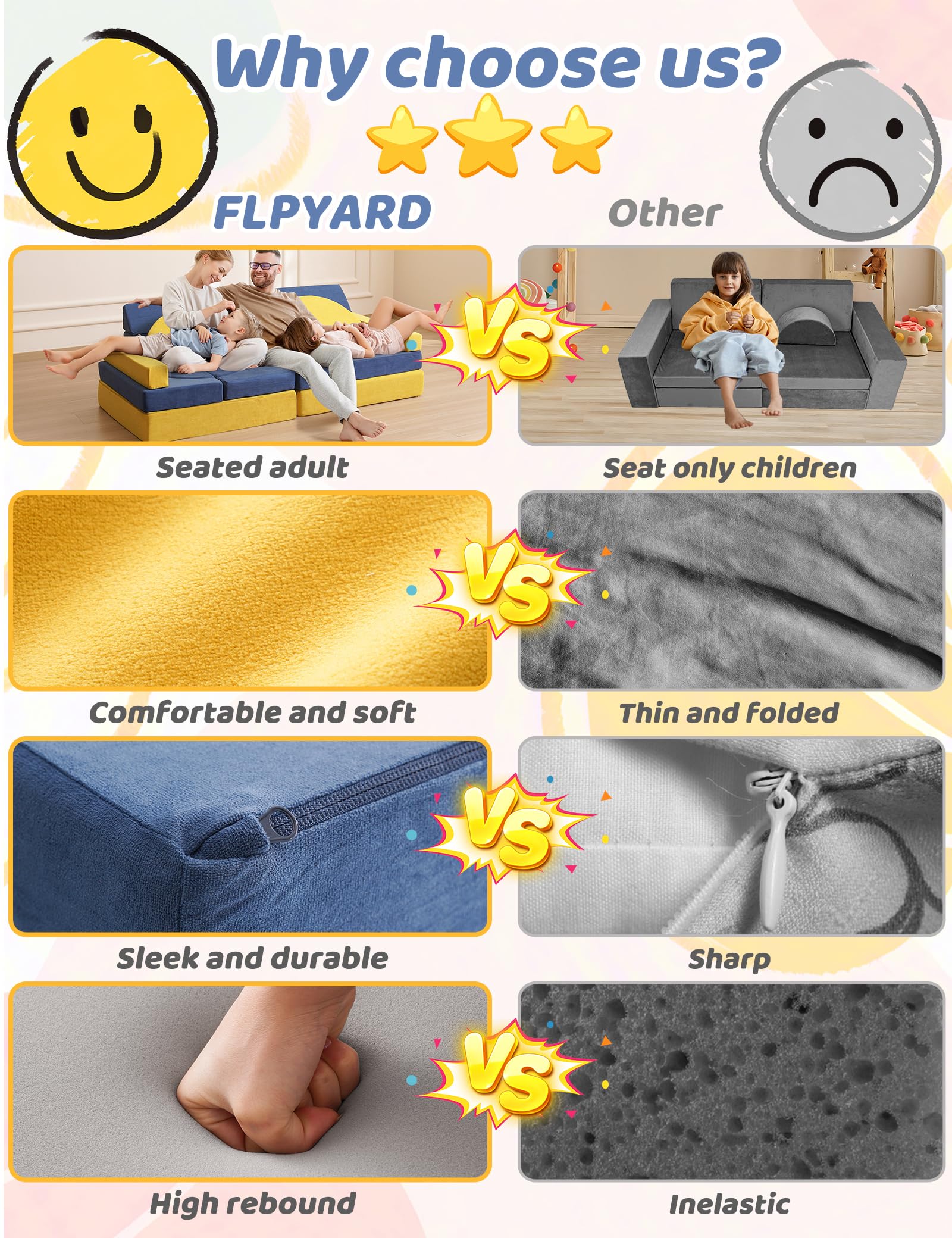 16PCS Modular Kids Play Couch Set - 63