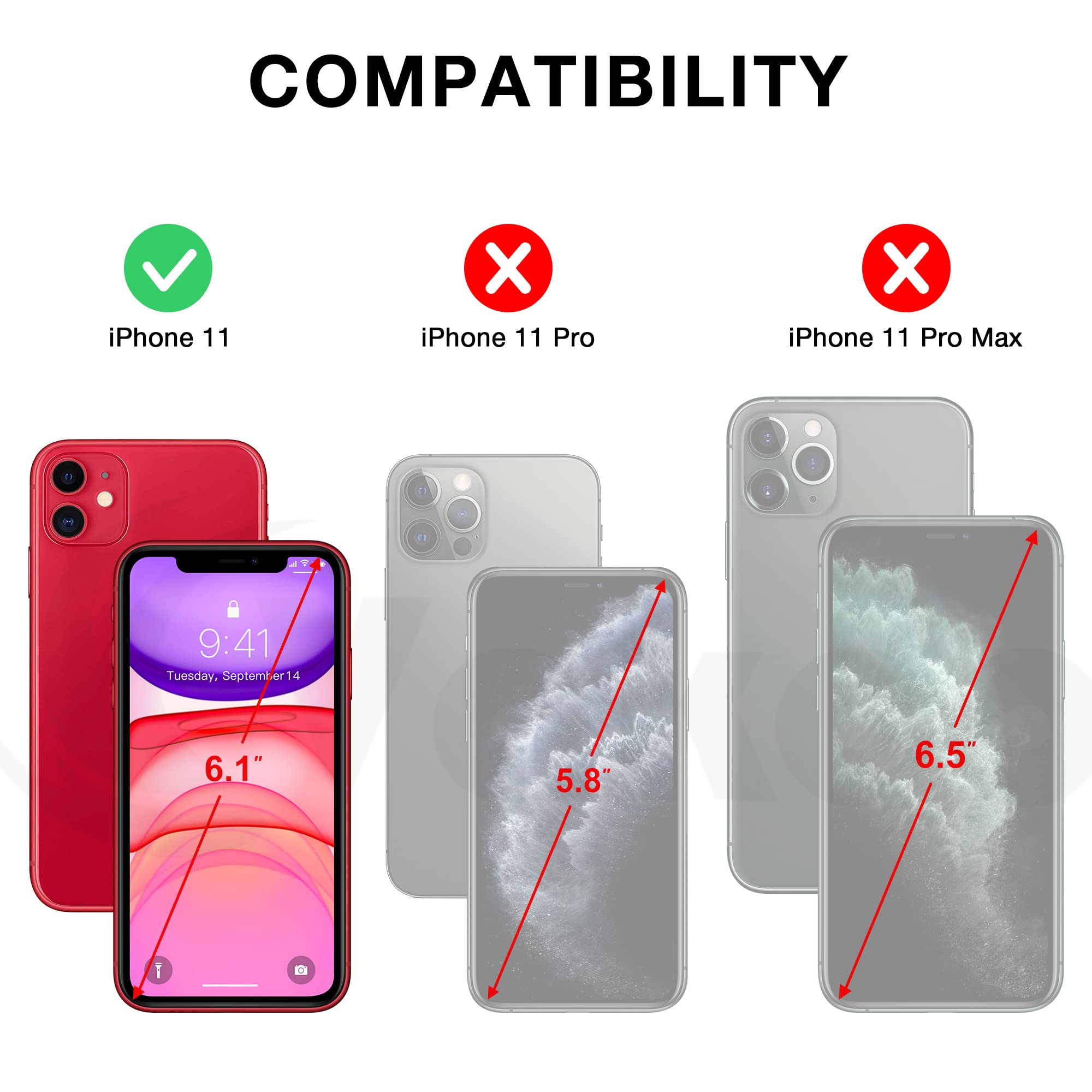 Vakoo Shockproof Heavy Duty iPhone 11 Case with Kickstand - Black | Protective Cover for iPhone 11 | Perfect for Outdoor Activities, Work & Travel