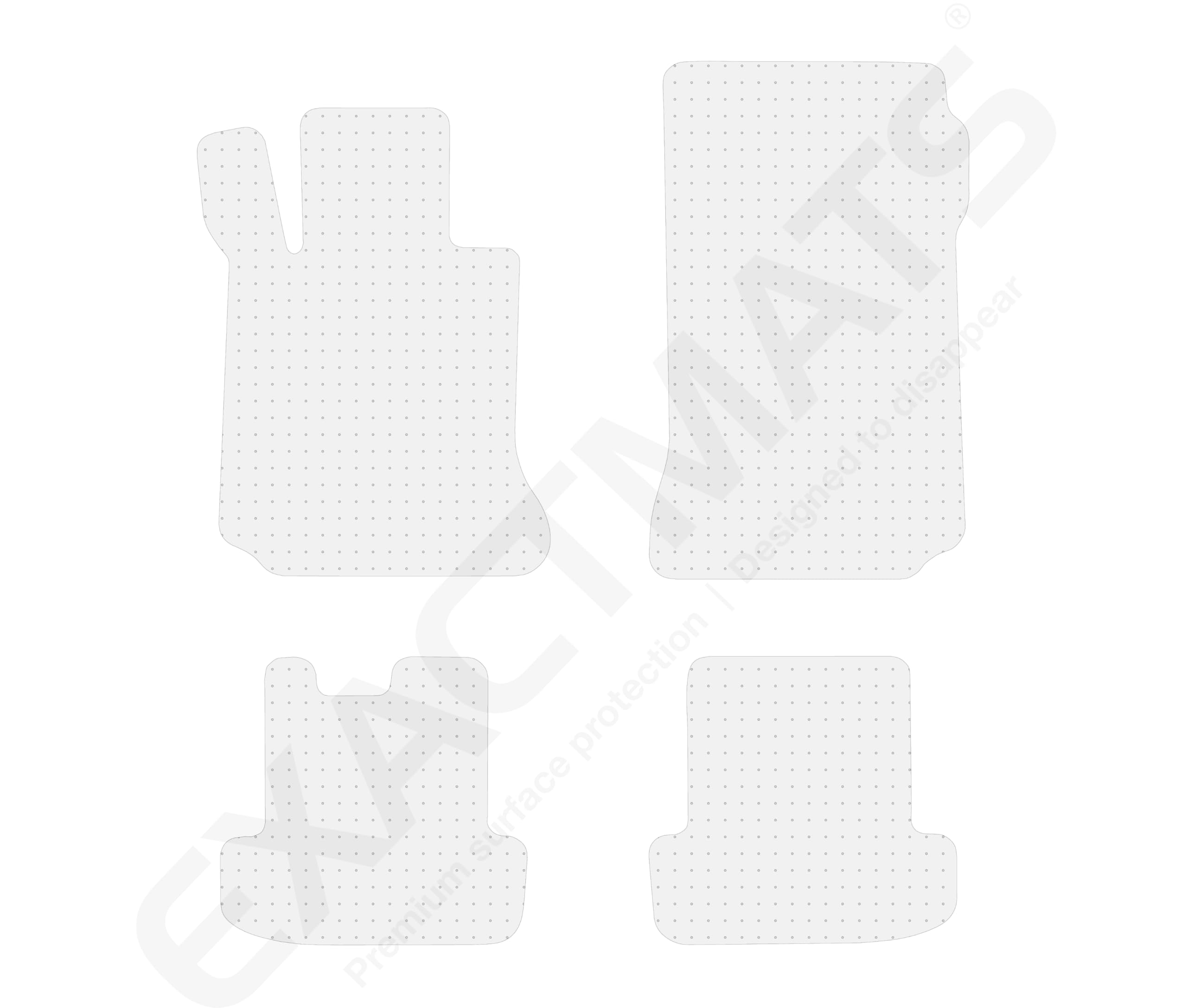 Premium Clear Floor Mats for Mercedes E-Class Coupe (2010-2017) - 1st & 2nd Row Protection - USA Made Car Floor Liners - Perfect for All-Weather & Daily Driving Protection