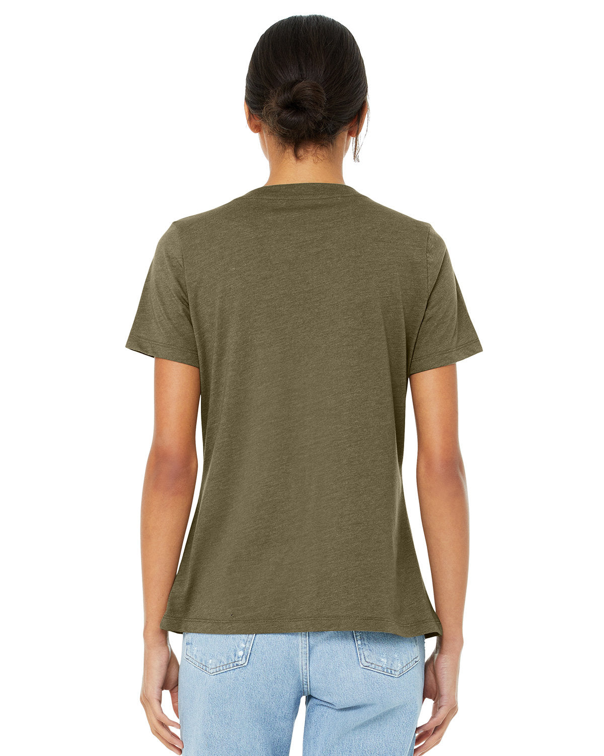 Bella + Canvas 6405CVC Women's Soft Relaxed Fit Heather CVC Jersey V-Neck T-Shirt - Comfortable Casual Wear for Everyday, Gym & Lounge