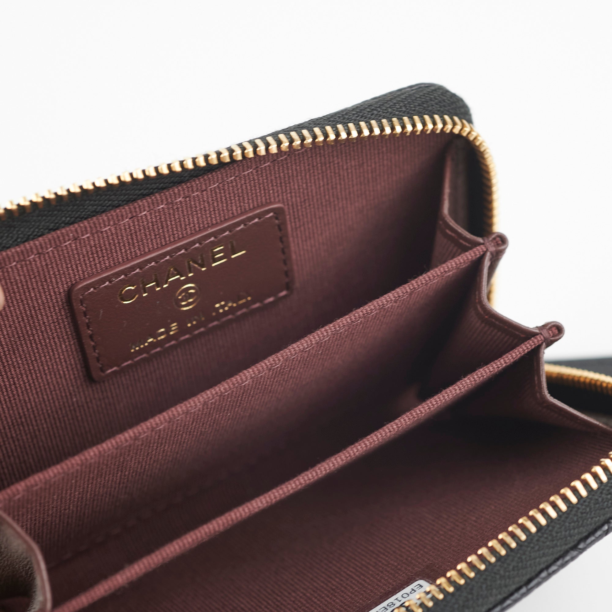 Chanel Caviar Leather Black Zipper Coin Purse Wallet for Women - Perfect for Everyday Use, Travel & Gift Giving