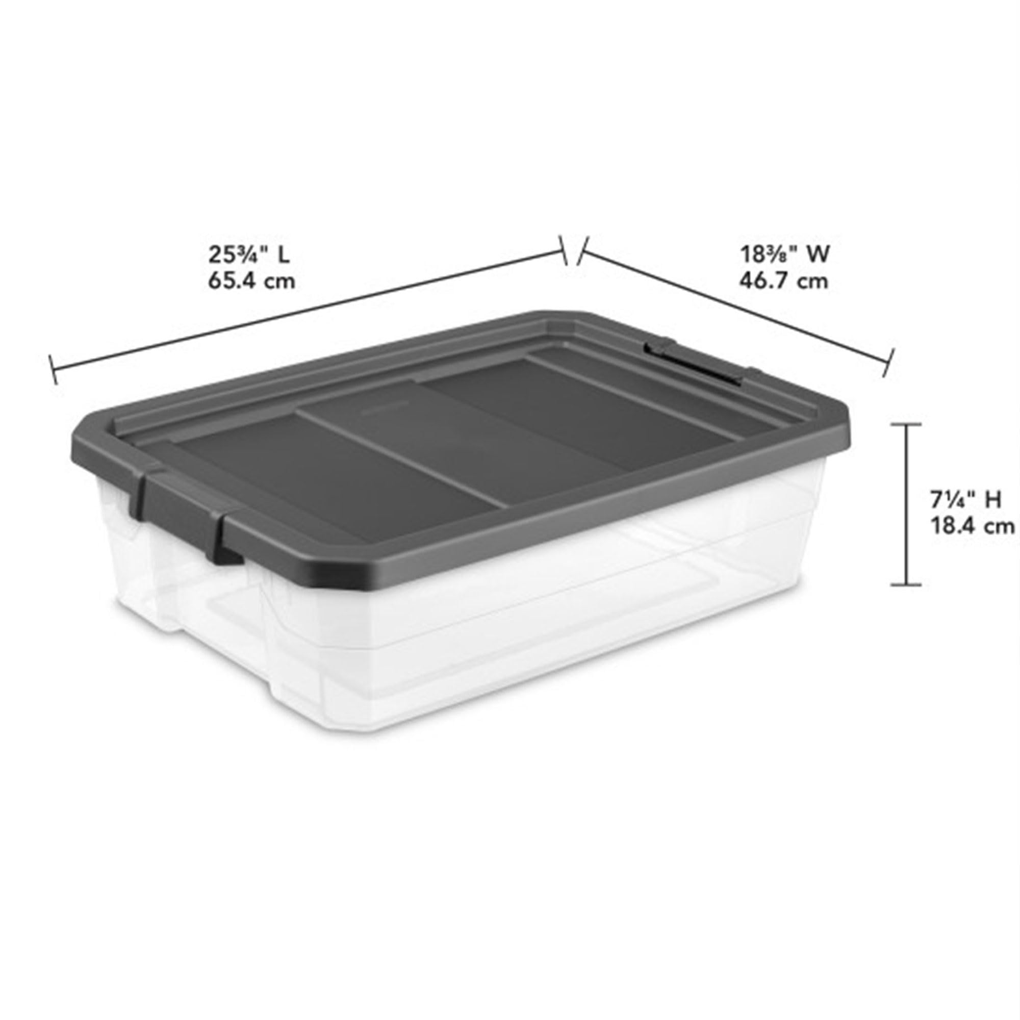 Sterilite 12-Pack 40 Quart Clear Plastic Storage Bins with Latching Lids - Modular Stackable Organizer Boxes for Home, Office & Garage Organization