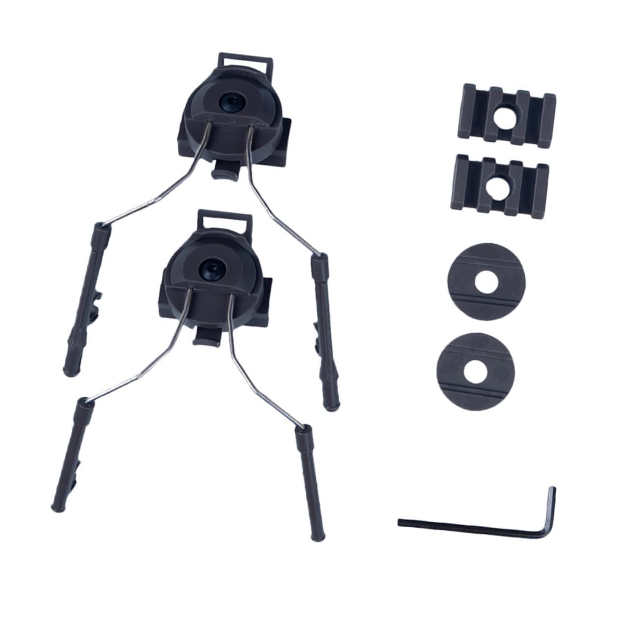 BESPORTBLE 3-Piece Fast Helmet Rail Adapter Set - Universal Helmet Headset Mount for Motorcycle, Bike & Snowboarding - Durable Black Design for Secure Audio Device Attachment