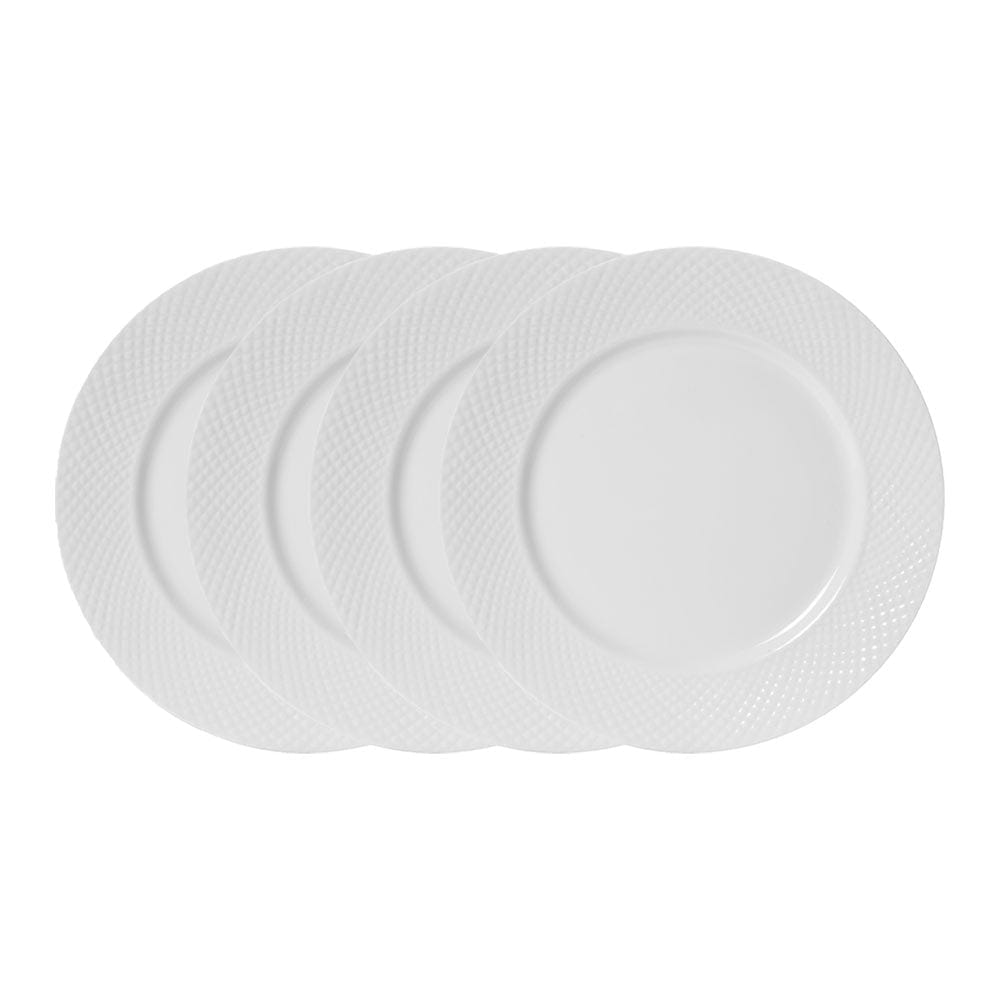 Stanton 4-Piece Dinner Plate Set - Elegant Porcelain Plates for Dining, Entertaining & Everyday Use - Perfect for Restaurants, Home Kitchens & Special Occasions