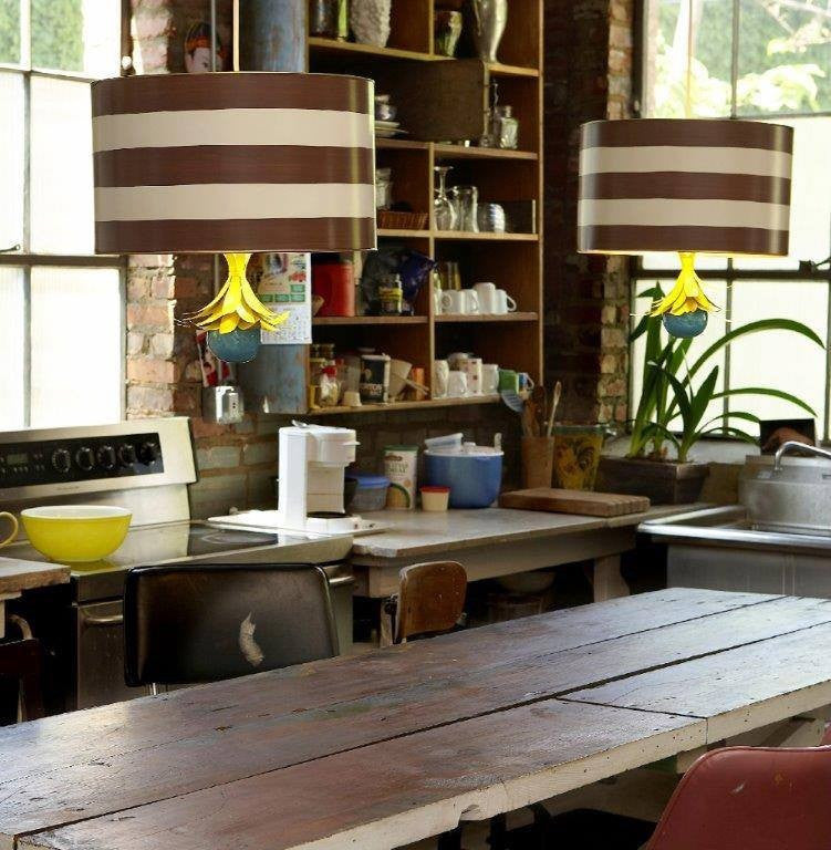 Stray Dog Designs Drum Pendant Light Fixture - Vintage Industrial Ceiling Light for Dining Room, Kitchen, or Bedroom | Open Box Condition