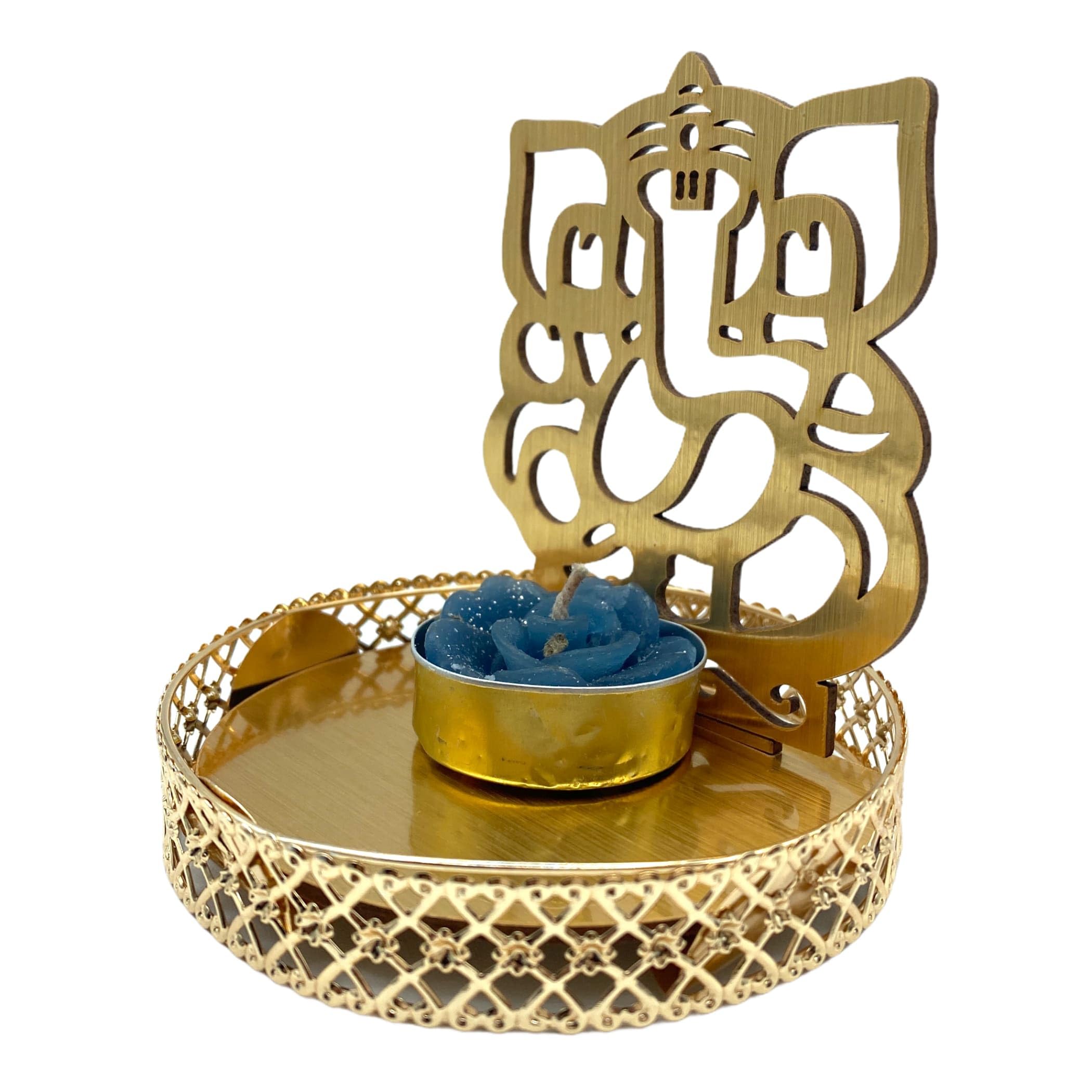 LOVENSPIRE Shadow Ganesha Tealight Candle Holder - Elegant Diya for Diwali, Christmas, Hanukkah & Thanksgiving - Decorative T-Light for Centerpiece, Dining Table & Home Decor - Perfect for Festivals, Pooja, Meditation & Romantic Dinners