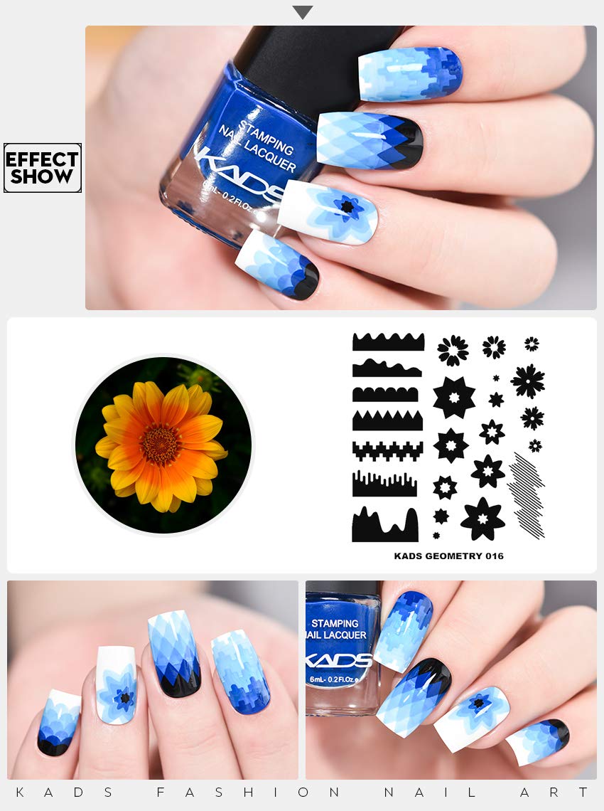 KADS Nail Art Stamping Plates Set - 10 Pcs Nail Image Template Stencils with Storage Case & Holder - Professional Nail Design Kit for DIY Manicure at Home or Salon (GE016) - Perfect for Nail Artists, Beginners & Gift Giving