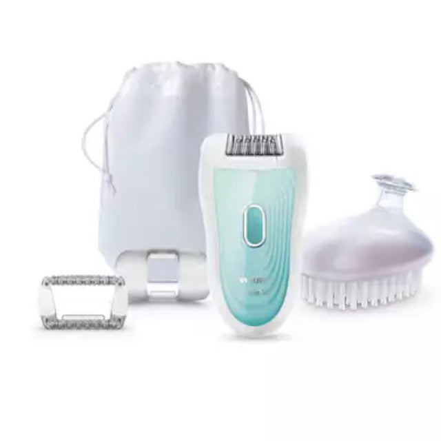 PHILIPS HP6521/01 Satin Soft Wet & Dry Cordless Epilator - Refurbished with Home Essentials Warranty | Painless Hair Removal for Legs, Underarms & Bikini Line | At-Home & Travel Use