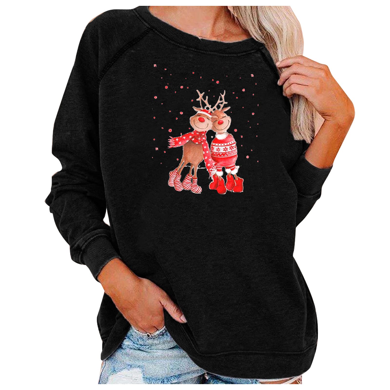 Christmas Movies Watching Shirt - Xmas Truck Tree Design Long Sleeve Pullover Top | Cozy Hallmark Holiday Blouse for Movie Nights, Family Gatherings & Festive Outfits