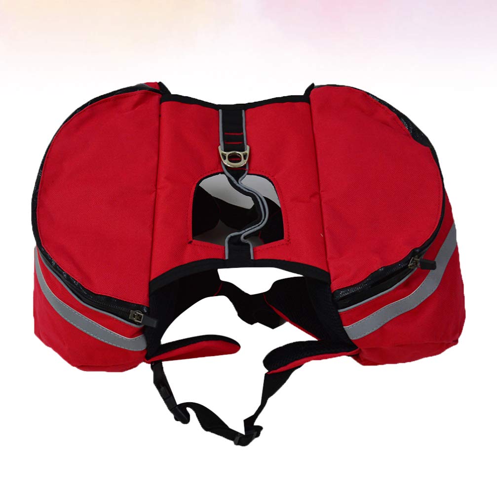 **Balacoo Travel Backpack for Dogs - Hiking Saddle Bag Pet Carrier with Pockets, Outdoor Camping Vest for Small & Medium Dogs (Red, Size) - Perfect for Hiking, Camping & Outdoor Adventures**