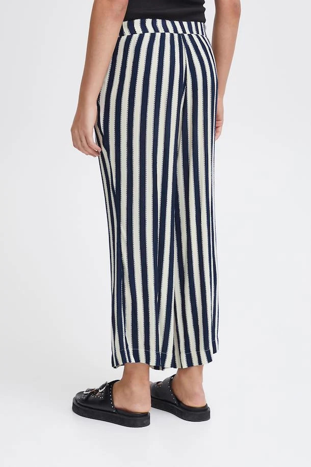 Marrakech Wide Leg Pants for Women - Bohemian Striped Palazzo Trousers with Elastic Waist | Perfect for Yoga, Beach Vacation & Summer Outfits