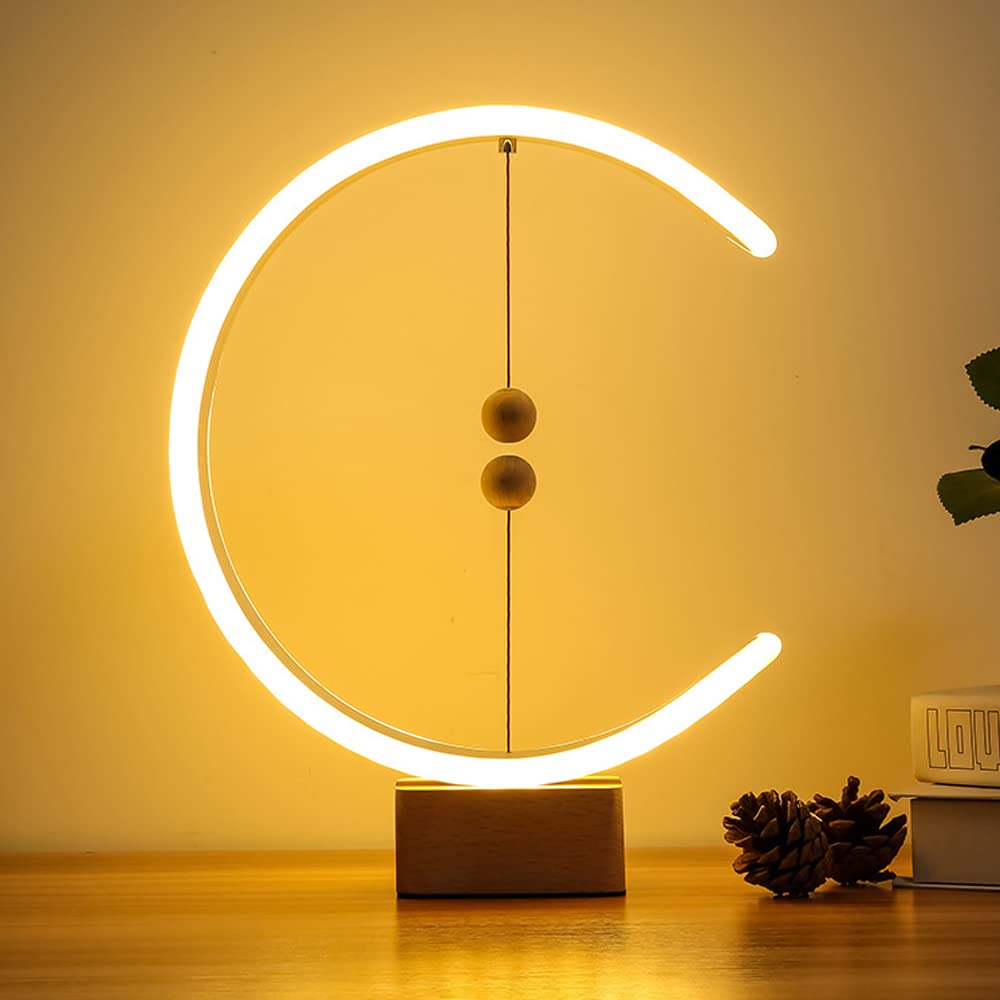Heng Magnetic Levitating Balance Lamp - USB Powered LED Desk Light with Floating Bulb, Creative Night Light for Home Office Dorm Decor - Perfect Gift for Birthday & Modern Interior Design