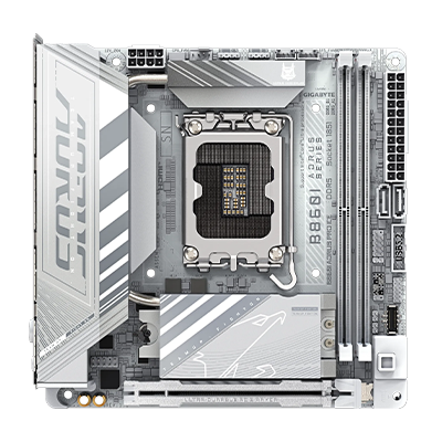 GIGABYTE B860I AORUS PRO ICE Mini-ITX Motherboard - Intel B860 Chipset, DDR4, M.2, WiFi 6 - Perfect for Compact Gaming PC Builds & Home Theater Systems