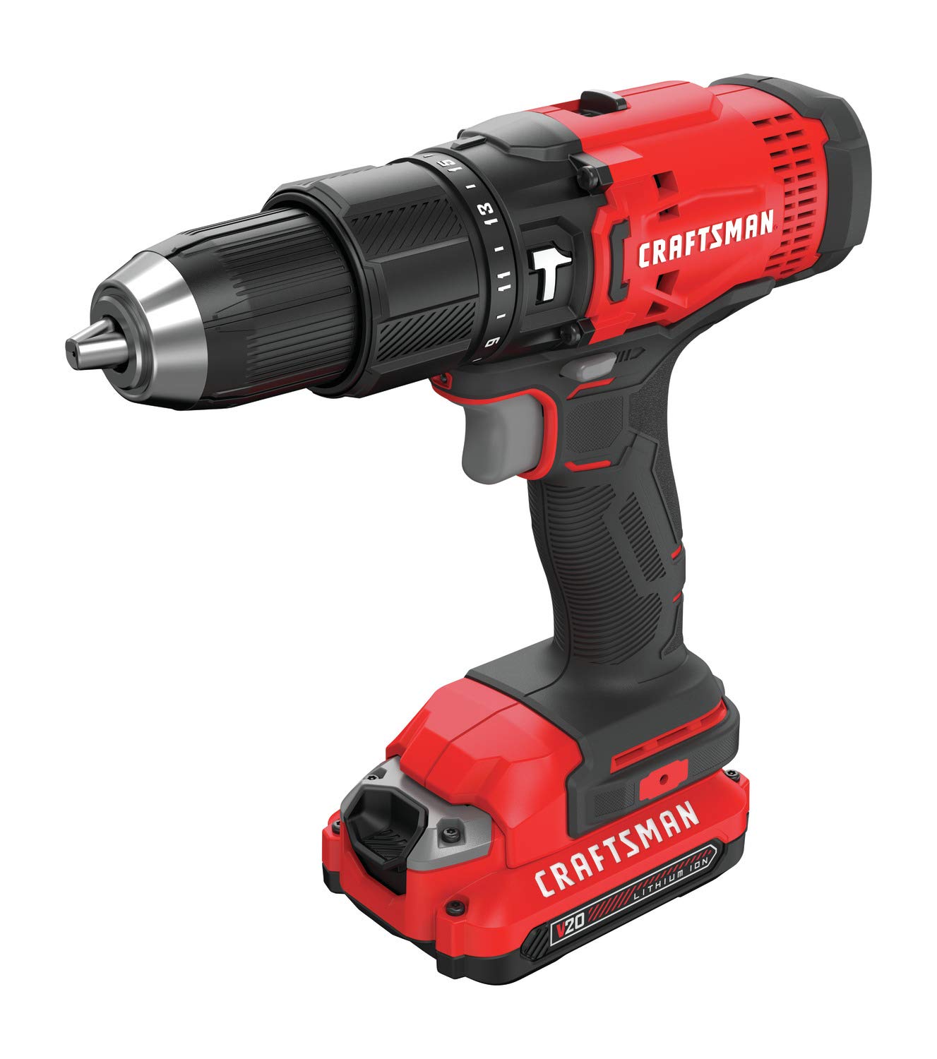 CRAFTSMAN V20 Cordless Hammer Drill Kit with 2 Batteries & Charger, 1/2 Inch Chuck, 20V Lithium-Ion Power Tool (CMCD711C2) - Perfect for DIY Projects, Home Repairs, and Professional Construction Work