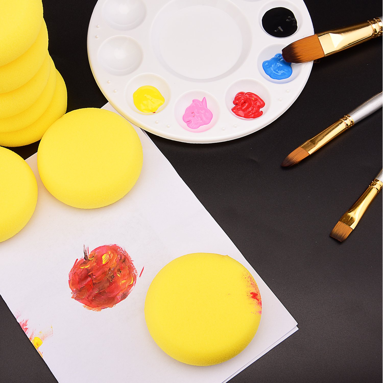 20 Pack Painting Sponge Artist Sponges - 3 Inch Synthetic Watercolor Sponges for Acrylic, Oil & Watercolor Painting - Perfect for Canvas, Paper & DIY Art Projects