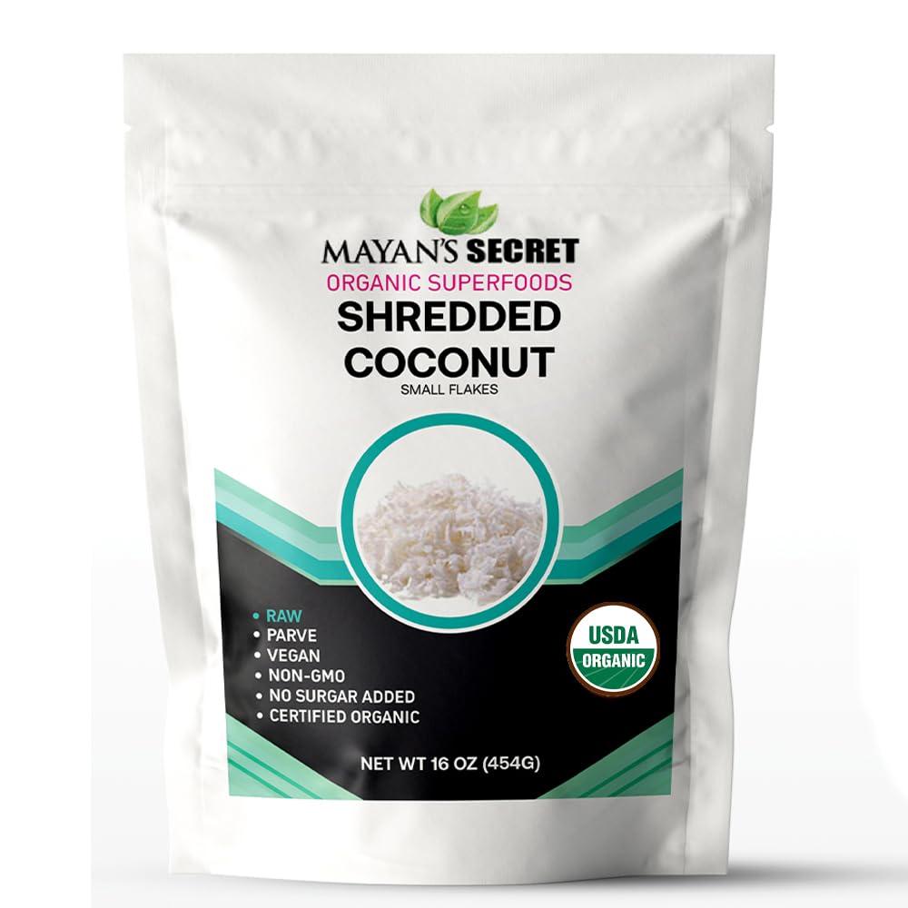 USDA Certified Organic Unsweetened Coconut Flakes 1 LB - Perfect for Baking, Smoothies & Homemade Coconut Milk | Small Coconut Flakes for Healthy Snacks & Desserts