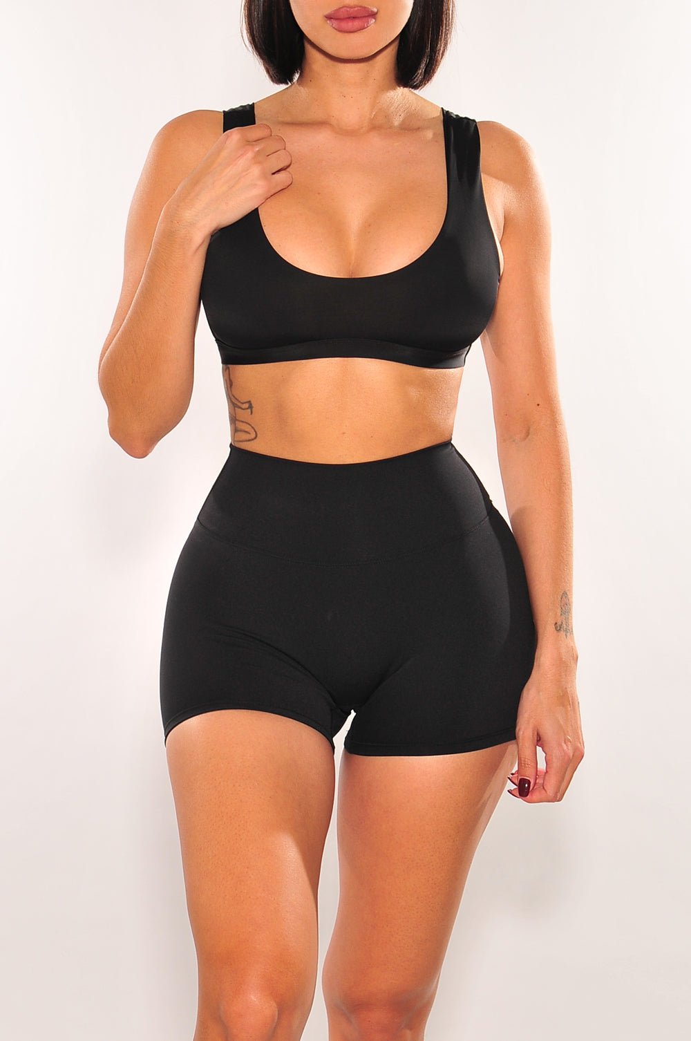 HMS Fit High Waist Scrunch Butt Lifting Shorts for Women - Black Workout Yoga Running Gym Shorts - Perfect for Fitness, Lounge & Summer Activities