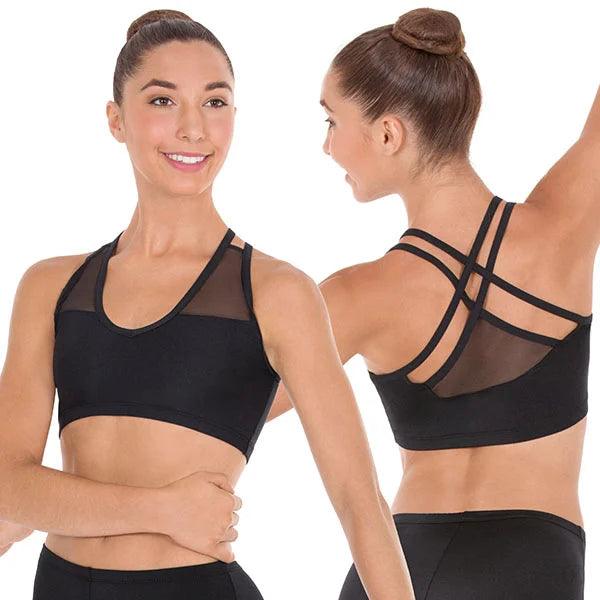 Eurotard Women's Strappy Sports Bra with Mesh Back - Breathable Workout Top for Yoga, Running & Gym - Comfortable Support for Active Lifestyles