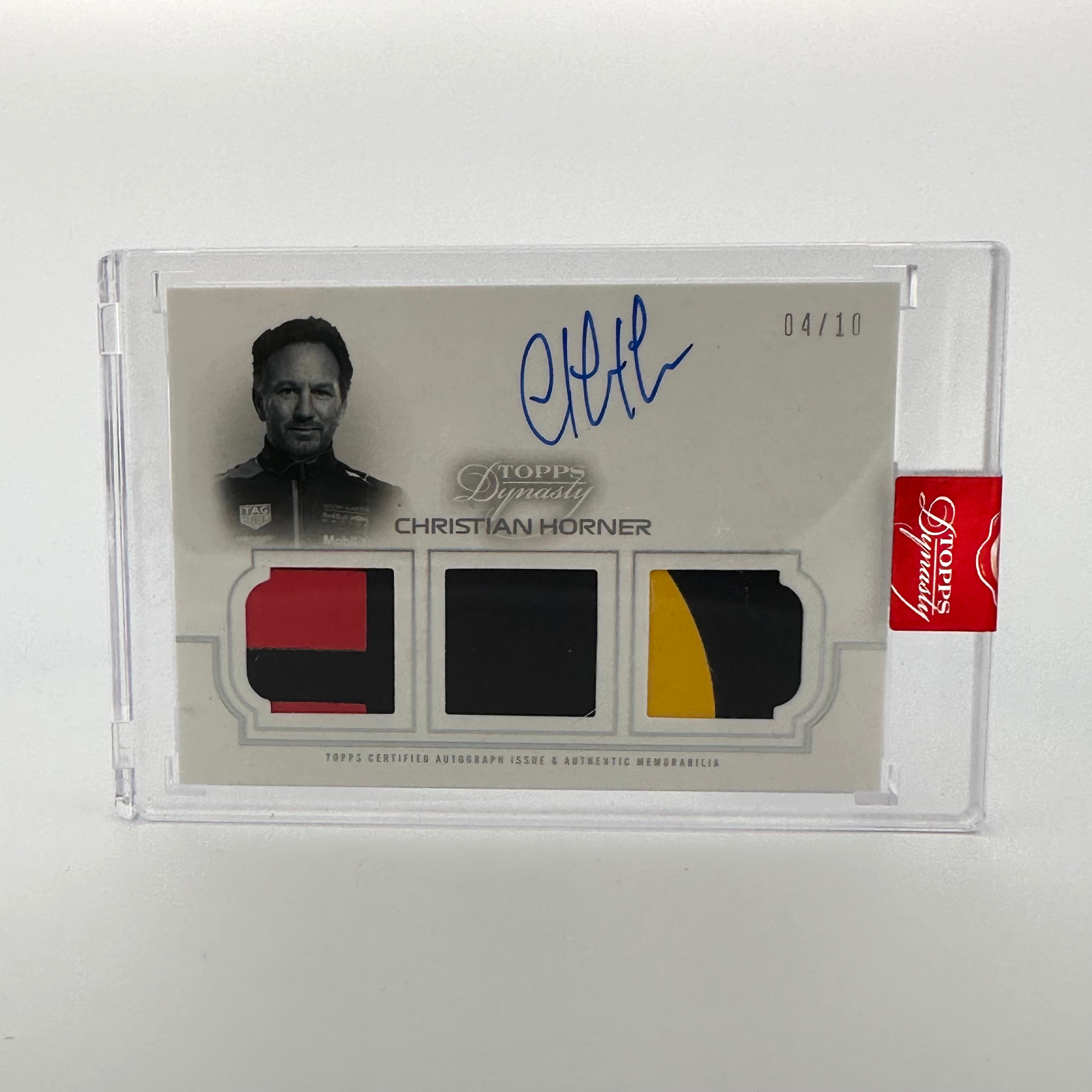 2020 Topps Dynasty F1 Christian Horner Triple Relic Auto Card - Rare Collectible for Formula 1 Fans, Racing Memorabilia, Perfect for Display & Investment