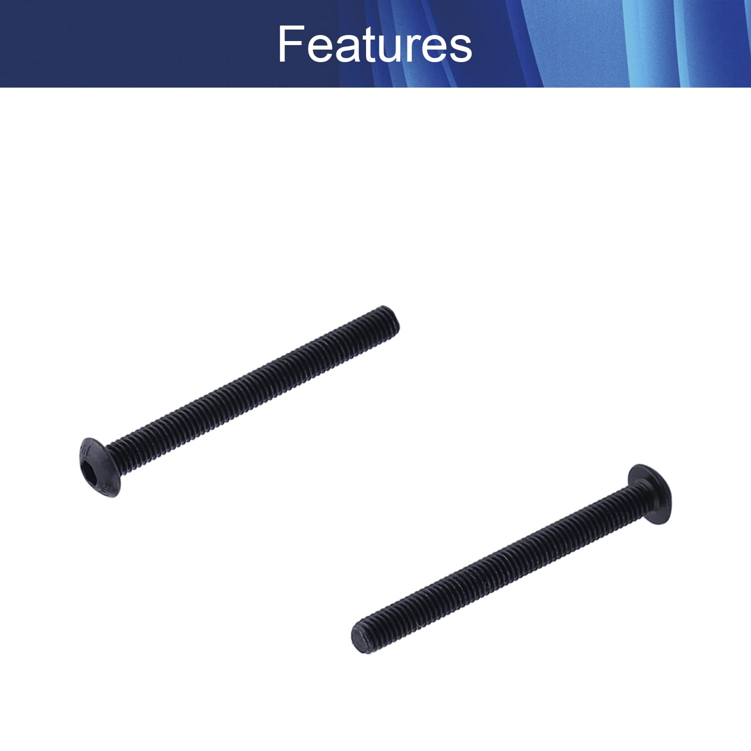 50Pcs M3x30mm Hex Socket Head Screws - Black Carbon Steel Fasteners for Furniture Assembly