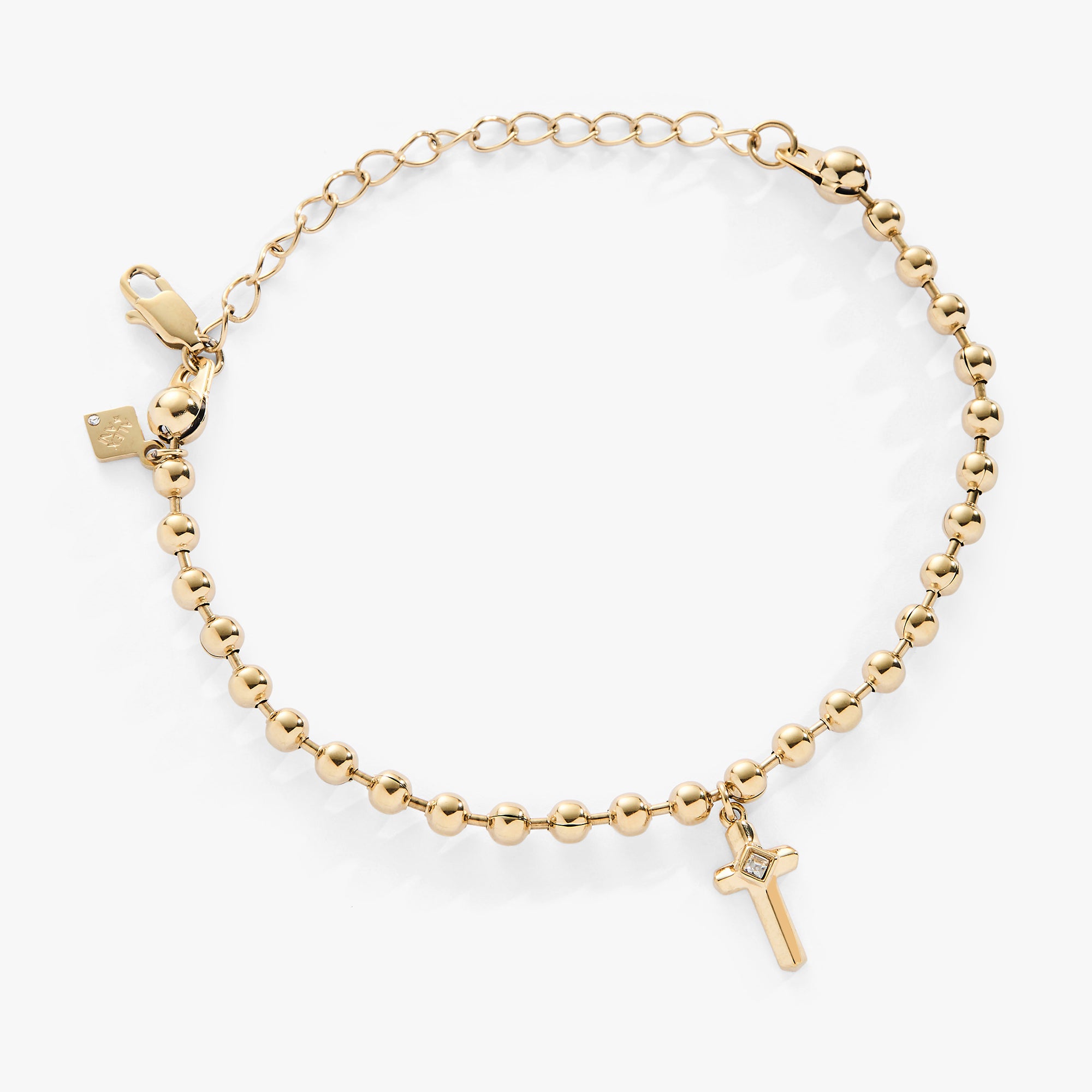 Trendy Cross Ball Chain Bracelet for Women - Stylish Religious Jewelry Gift for Everyday Wear & Special Occasions