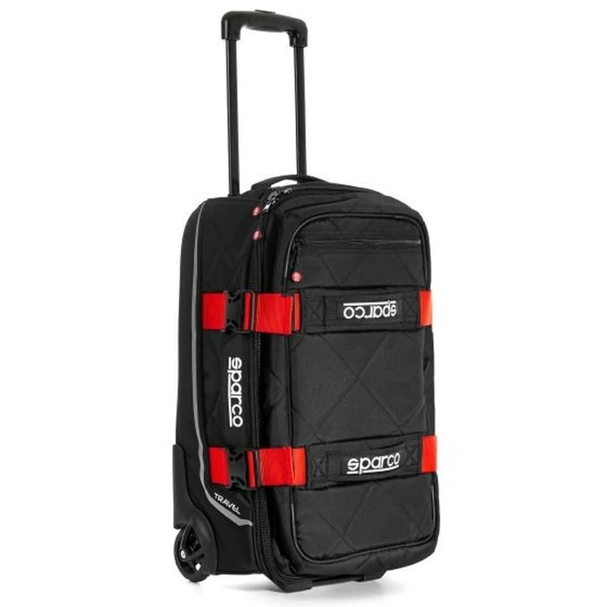 Sparco Premium Travel Bag for Men & Women - Durable Black & Red Carry-On Luggage - Perfect for Business Trips, Gym, Weekend Getaways & Air Travel
