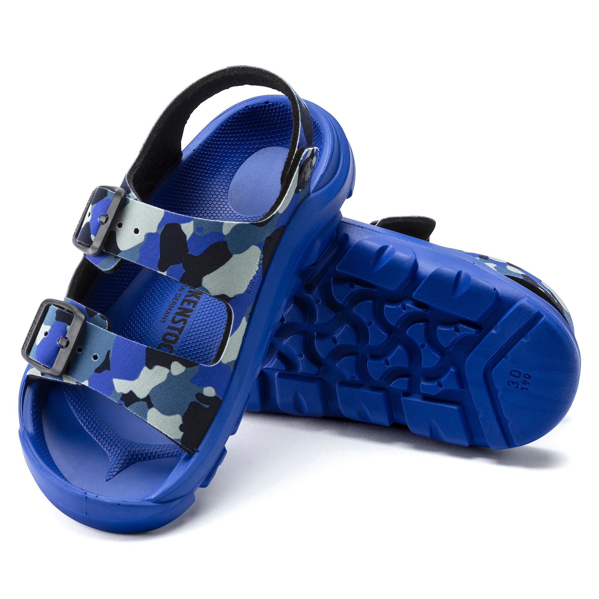 Birkenstock Kids Mogami Birko-Flor Sandals | CMO Blue | Comfortable Adjustable Straps | Perfect for Beach, Pool & Summer Outdoor Activities