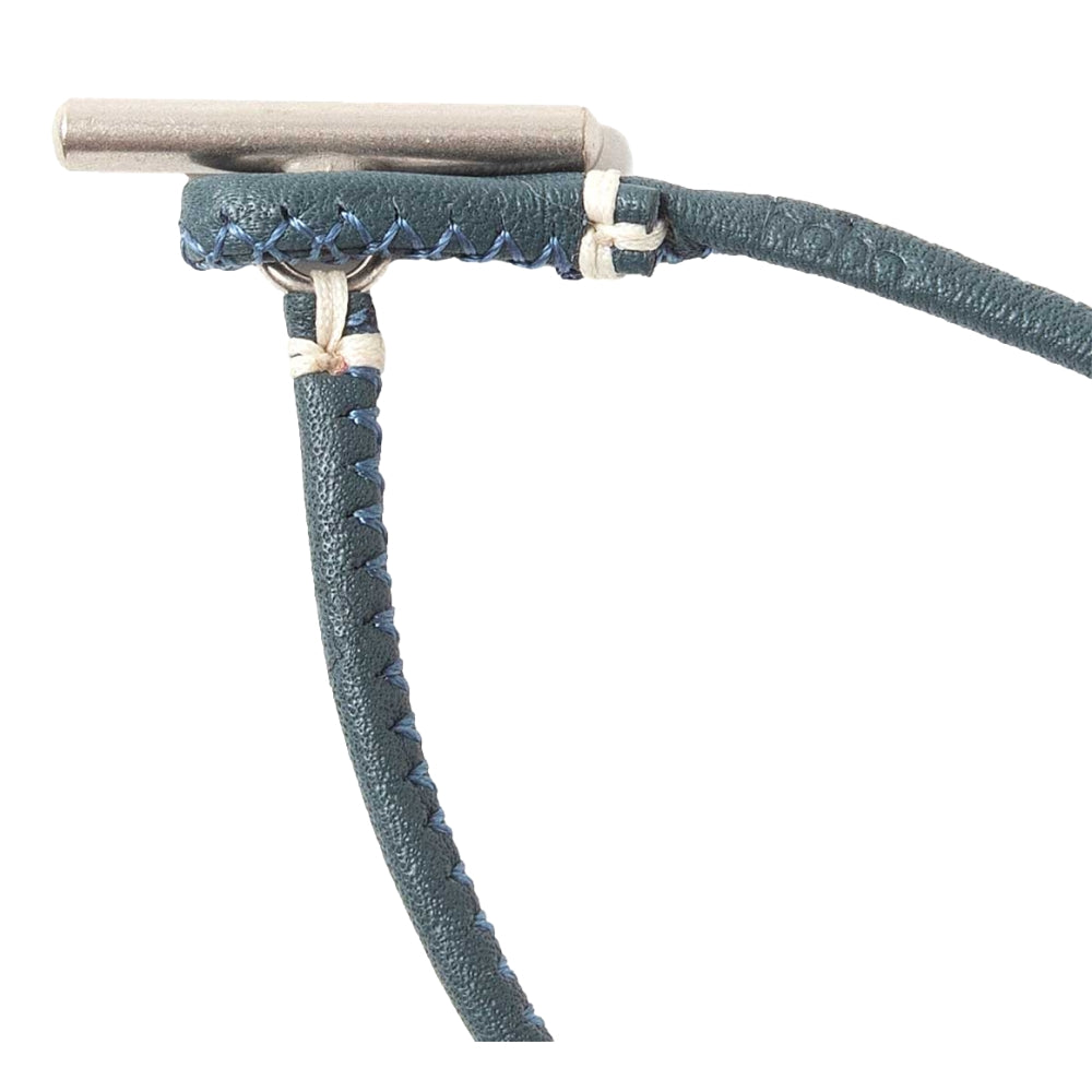 HOBO WHIP STITCH BRACELET - Handmade Cow Leather Bracelet for Men & Women - Navy Blue Adjustable Wristband - Perfect for Casual Wear, Boho Style & Everyday Fashion Accessories