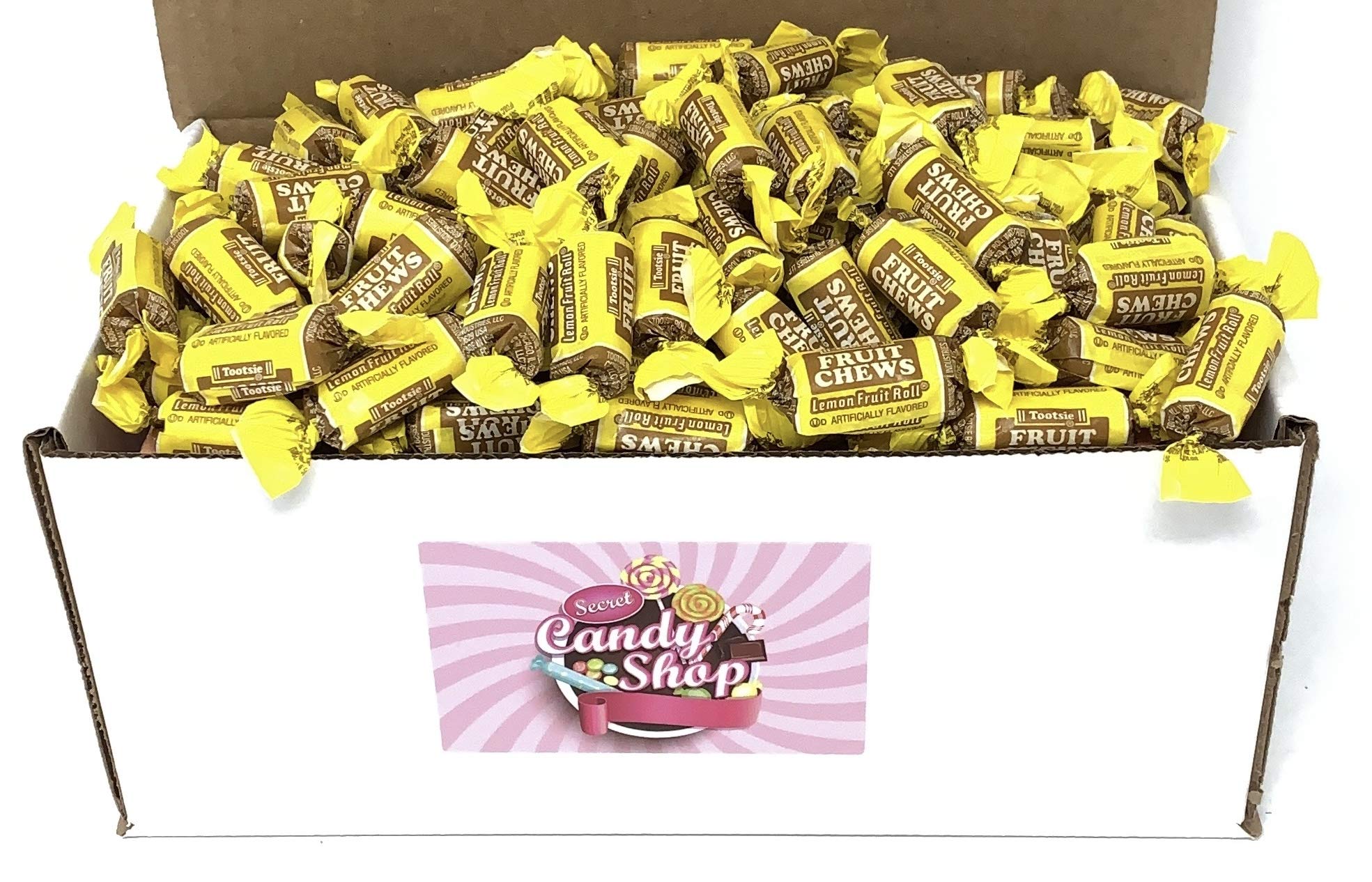 Tootsie Fruit Chews Candy - Lemon Flavor, 2lb Bulk Box (Individually Wrapped) | Secret Candy Shop | Perfect for Parties, Office Snacks & Halloween Treats
