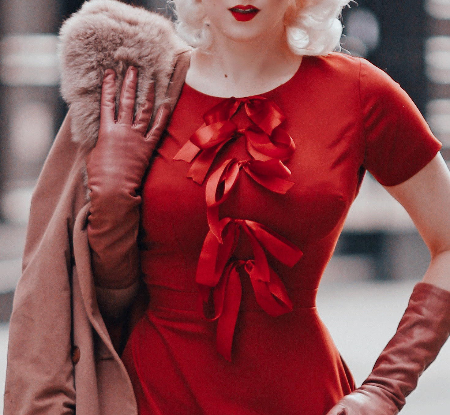 Vintage 50s 60s Swing Dress with Elegant Satin Bow - Retro A-Line Party Dress for Women | Perfect for Cocktail Parties, Weddings & Special Occasions