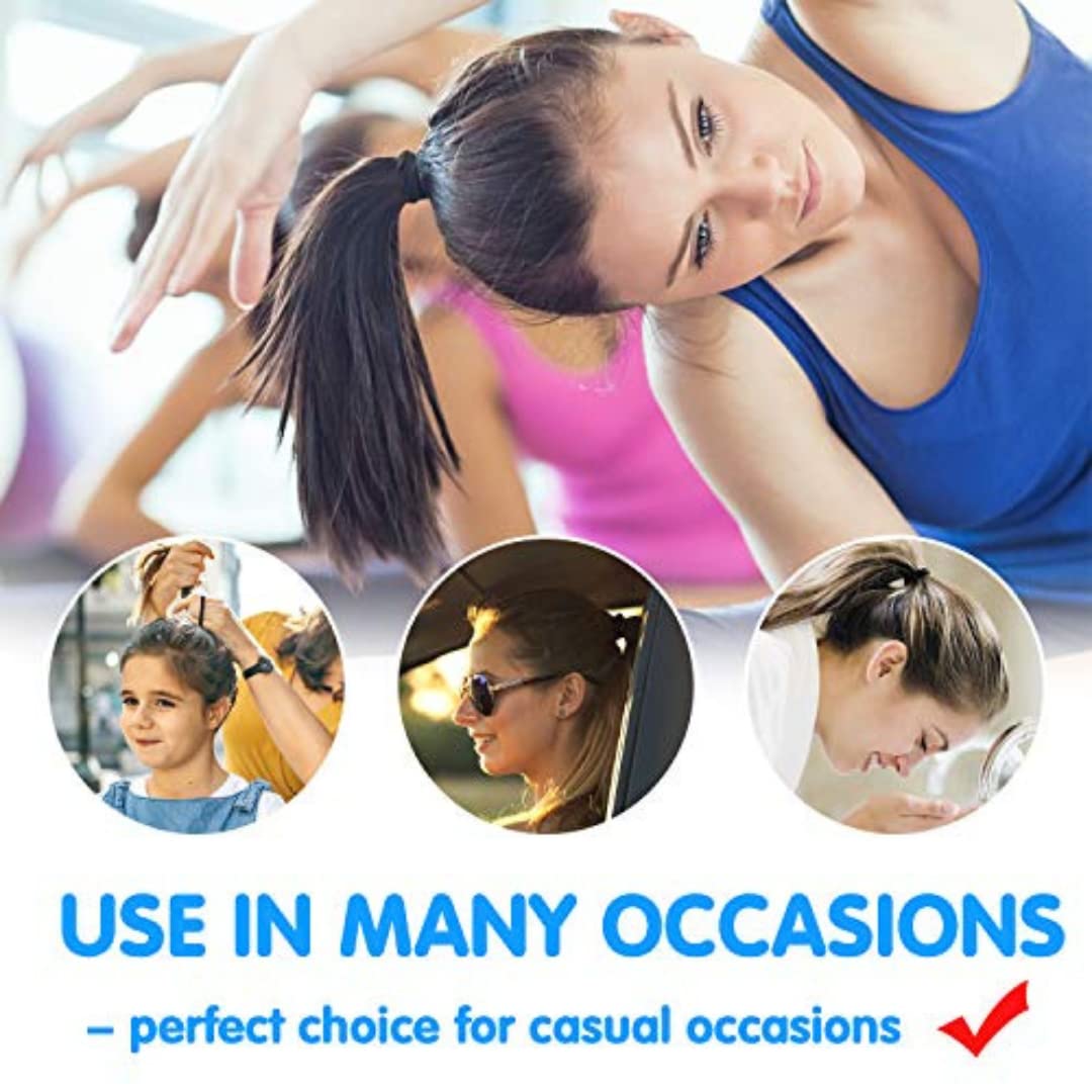 20 Pcs 2mm Black Hair Ties - Strong & Durable Hair Bands for Women, Men & Girls - Thick Hair Elastic for Ponytails & Medium Hair - Perfect for Workouts, Office & Everyday Use