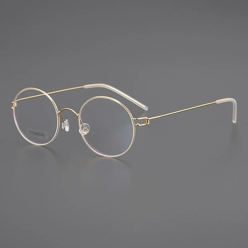 Stylish Black Titanium Full Rim Round Screwless Eyeglasses for Women - Lightweight & Durable Frame for Work, Reading & Everyday Fashion