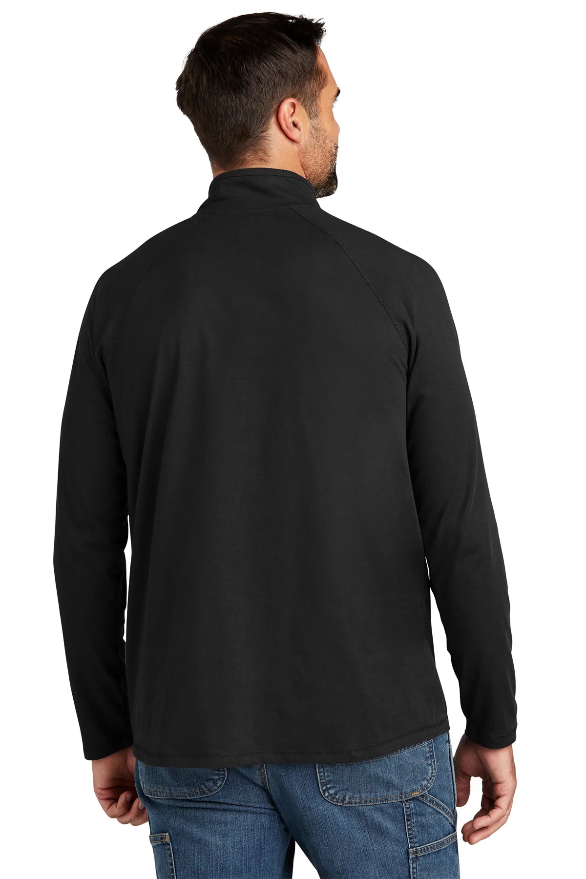 Carhartt Force Lightweight Customized Quarter Zip Sweatshirt for Men - Black | Moisture-Wicking & Breathable for Work & Outdoor Activities