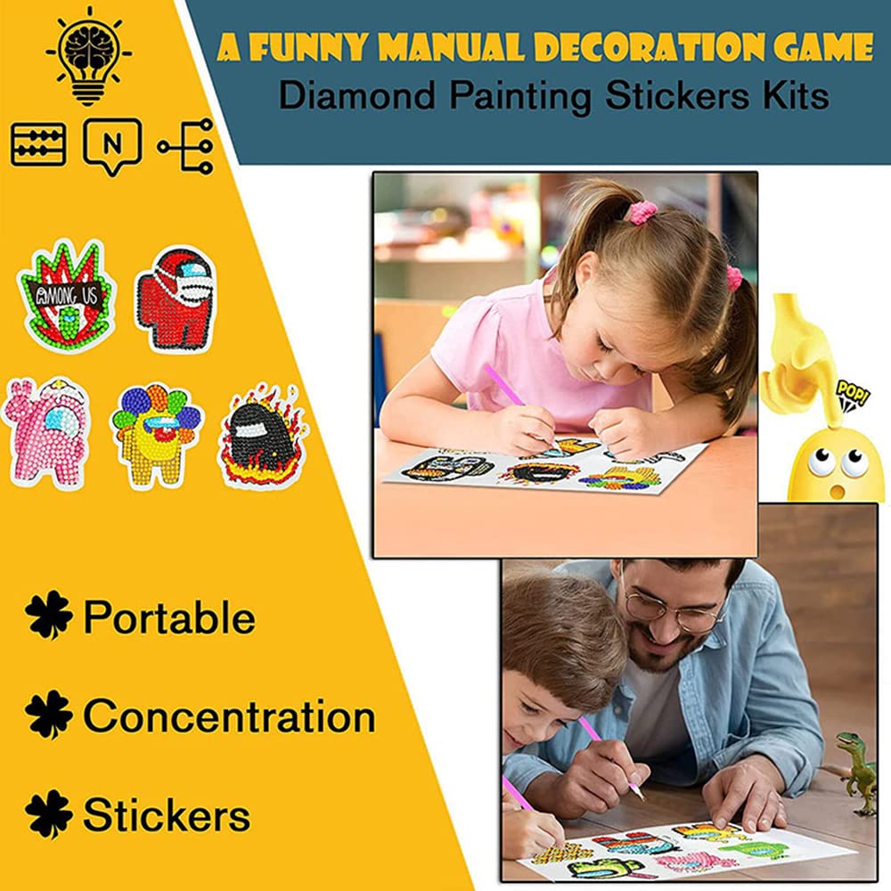 5D DIY Diamond Painting Kits for Kids - 28Pcs Mosaic Art Craft Stickers with Numbers, Fun & Creative Drawing Activity for Boys & Girls - Perfect for Home Decor, Gifts, and Relaxing Family Time