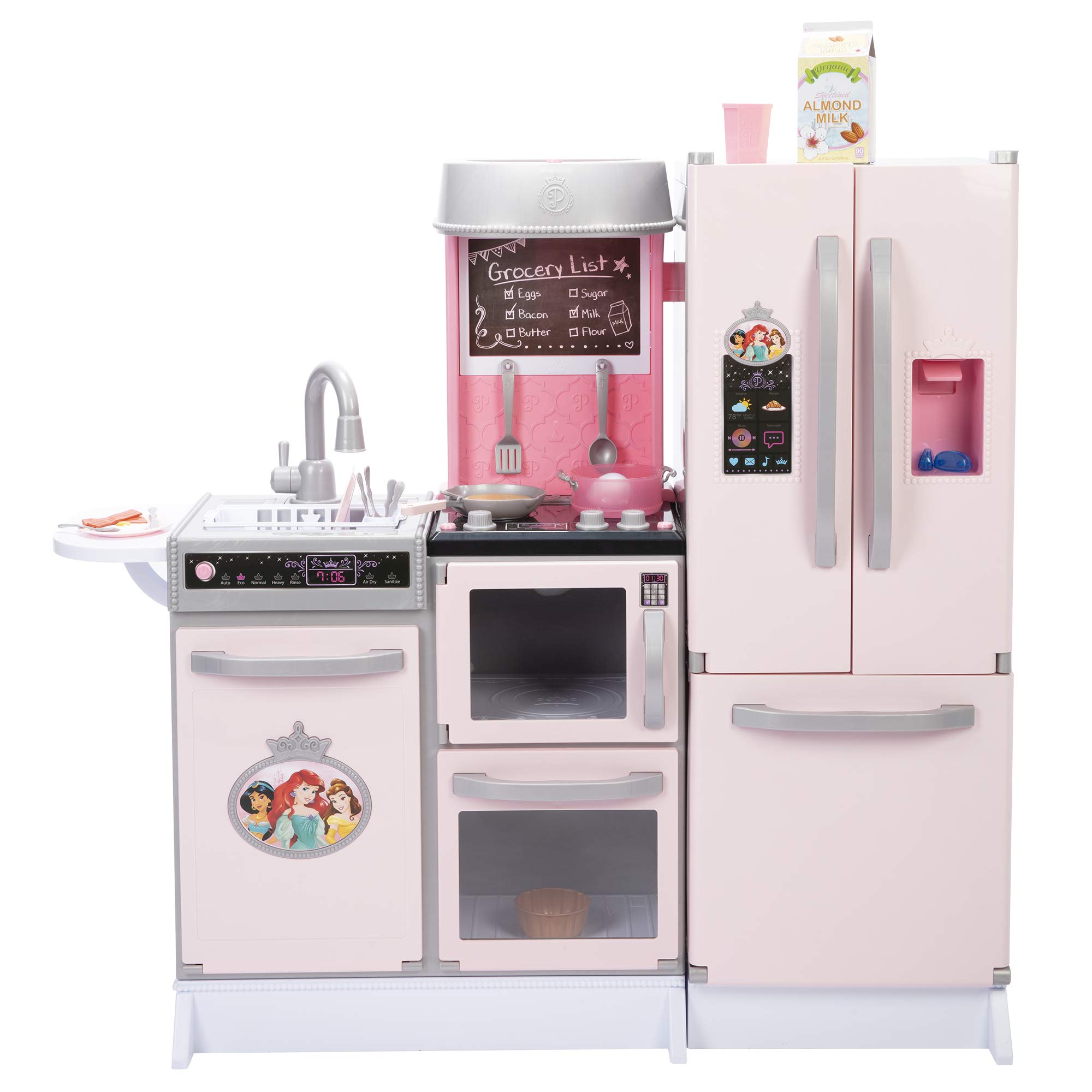 Disney Princess Style Gourmet Smart Kitchen Playset with Lights & Sounds - 20+ Accessories for Kids, Pink | Pretend Play Cooking Toy for Girls Ages 3-6 | Birthday Gift Idea & Interactive Role Play Kitchen Set