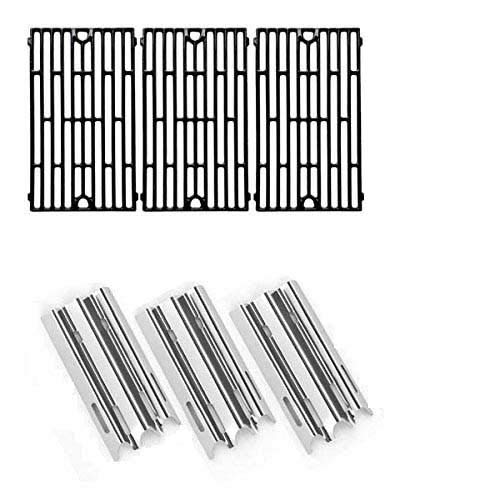 Jenn Air JA460 JA461 JA461P JA480 JA580 Gas Grill Replacement Kit - 3 Heat Shields & 3 Cooking Grates - Perfect for Outdoor BBQ & Backyard Grilling
