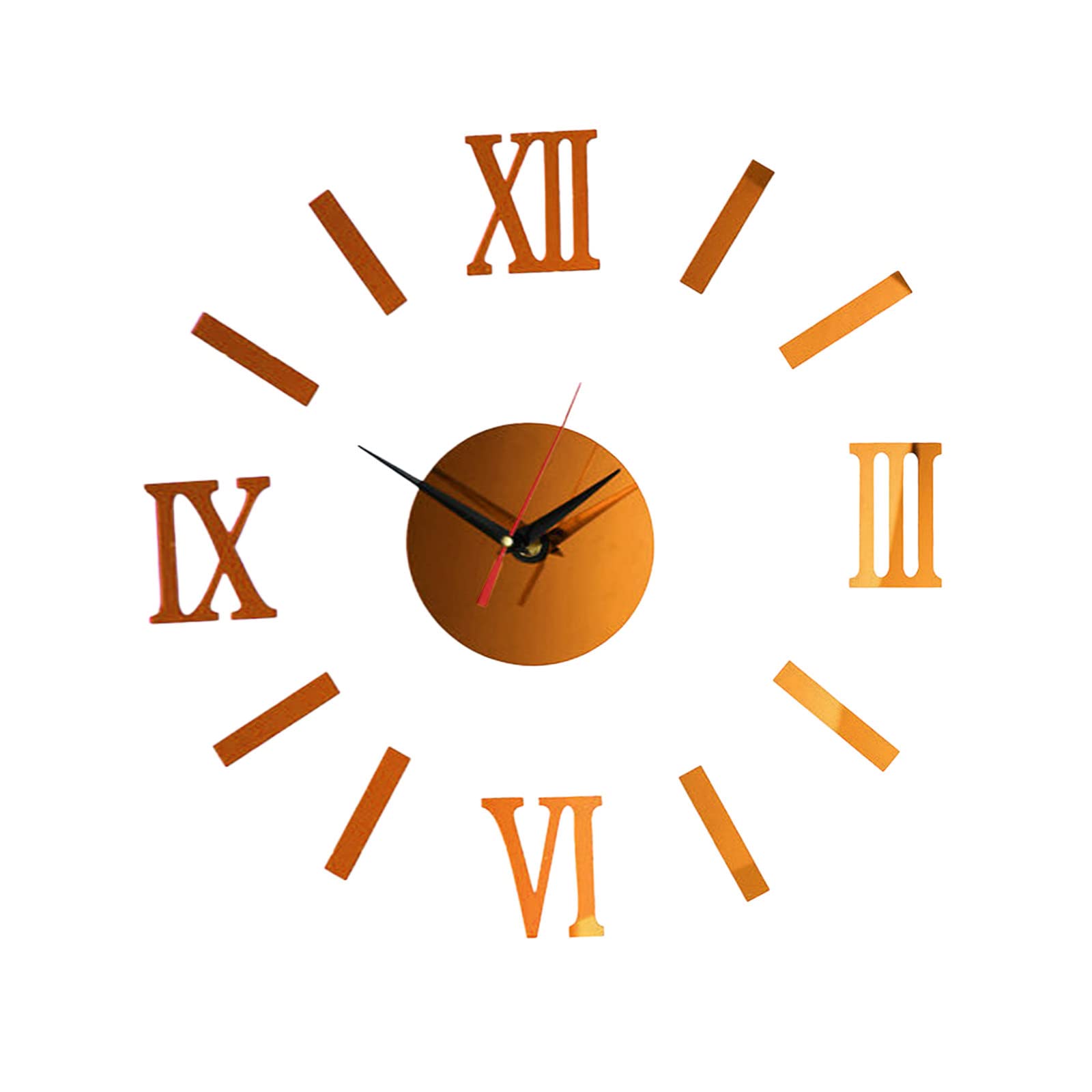 DIY Acrylic Mirror Wall Clock with 3D Sticker - Roman Numeral Silent Clock for Home & Office Decor - Modern Wall Sticker for Living Room, Bedroom, or Workspace