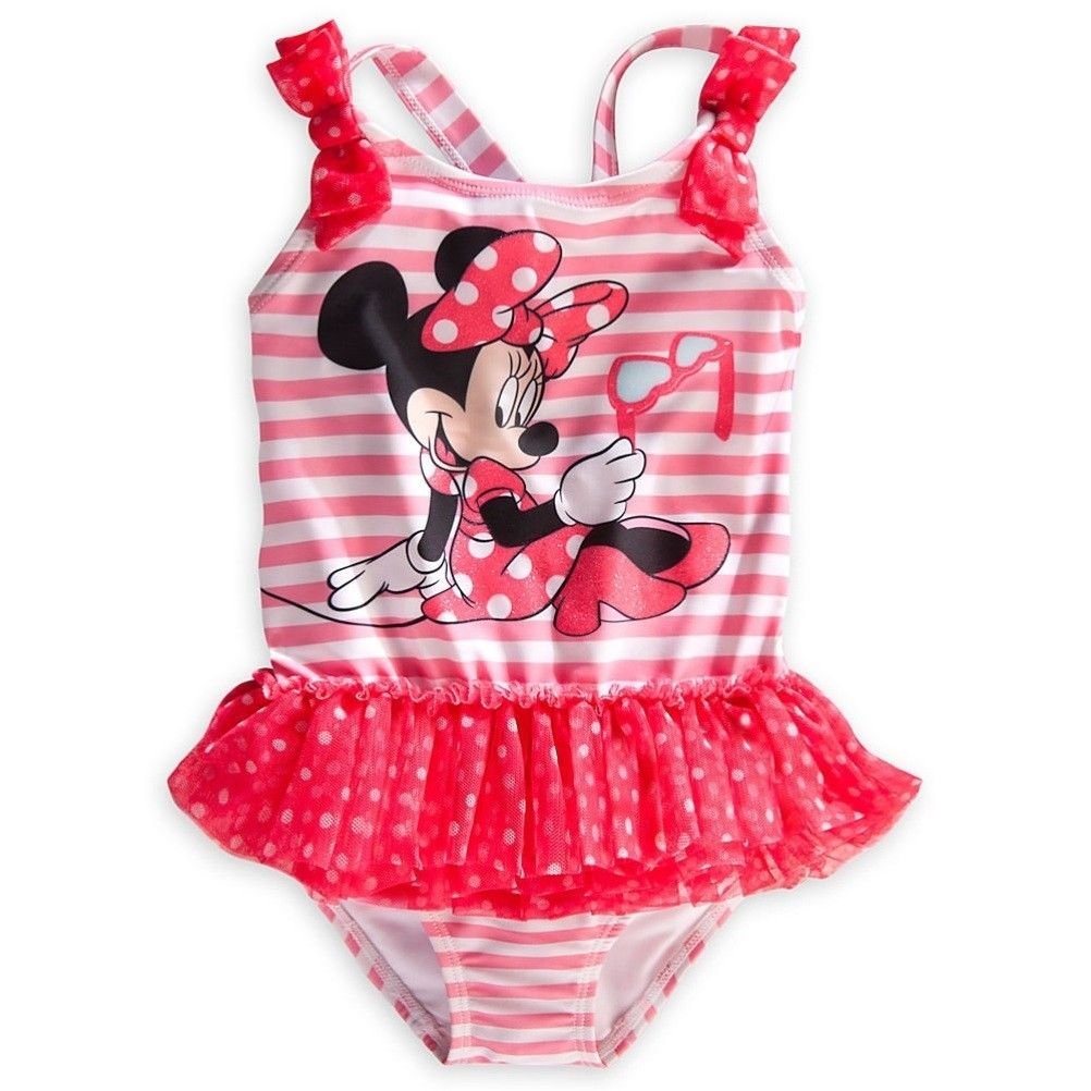 Minnie Mouse Girls' Deluxe One-Piece Swimsuit Size 7/8 - Disney Store Official - Perfect for Beach, Pool & Summer Vacation