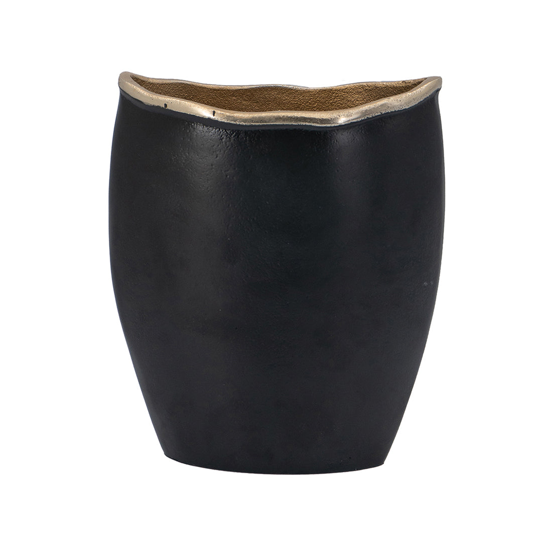 Elegant Black and Gold Vase - Modern Home Decor for Living Room, Dining Table, Wedding Centerpiece & Luxury Gift Idea