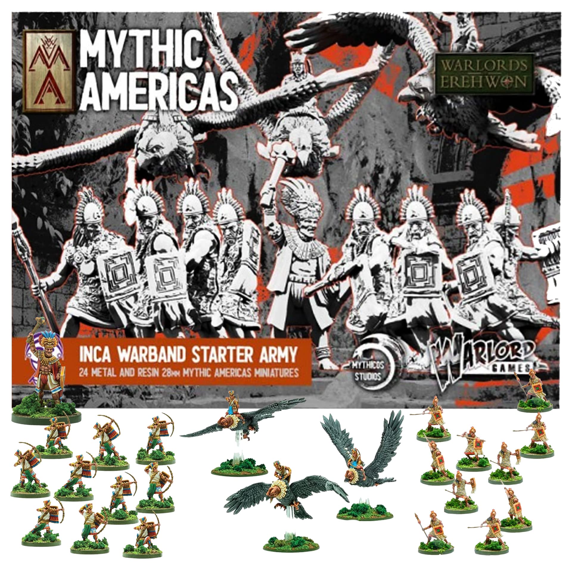 Wargames Delivered Mythic Americas - Inca Warband Starter Set | 28mm Fantasy Miniatures for War Games & DND | Tabletop RPG & Battle Scenes by Warlord Games