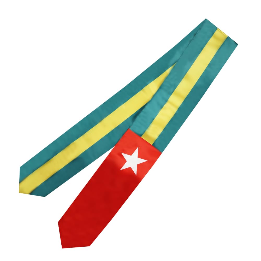 Togo Flag Graduation Stole - 180x13cm Double Sided Sash for International Students | Study Abroad Graduation Accessory | Perfect for Commencement Ceremonies & Cultural Celebrations